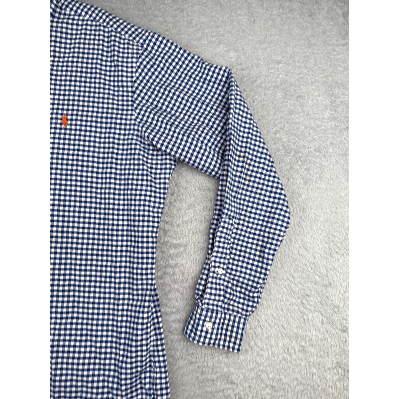 Polo Ralph Lauren VINTAGE Polo Ralph Lauren Shirt Men L Blue Plaid Button-Up Long Sleeve Cotton Regular Chest 44" All Seasons Mens Size US L / EU 52-54 / 3 - 2 Thumbnail
