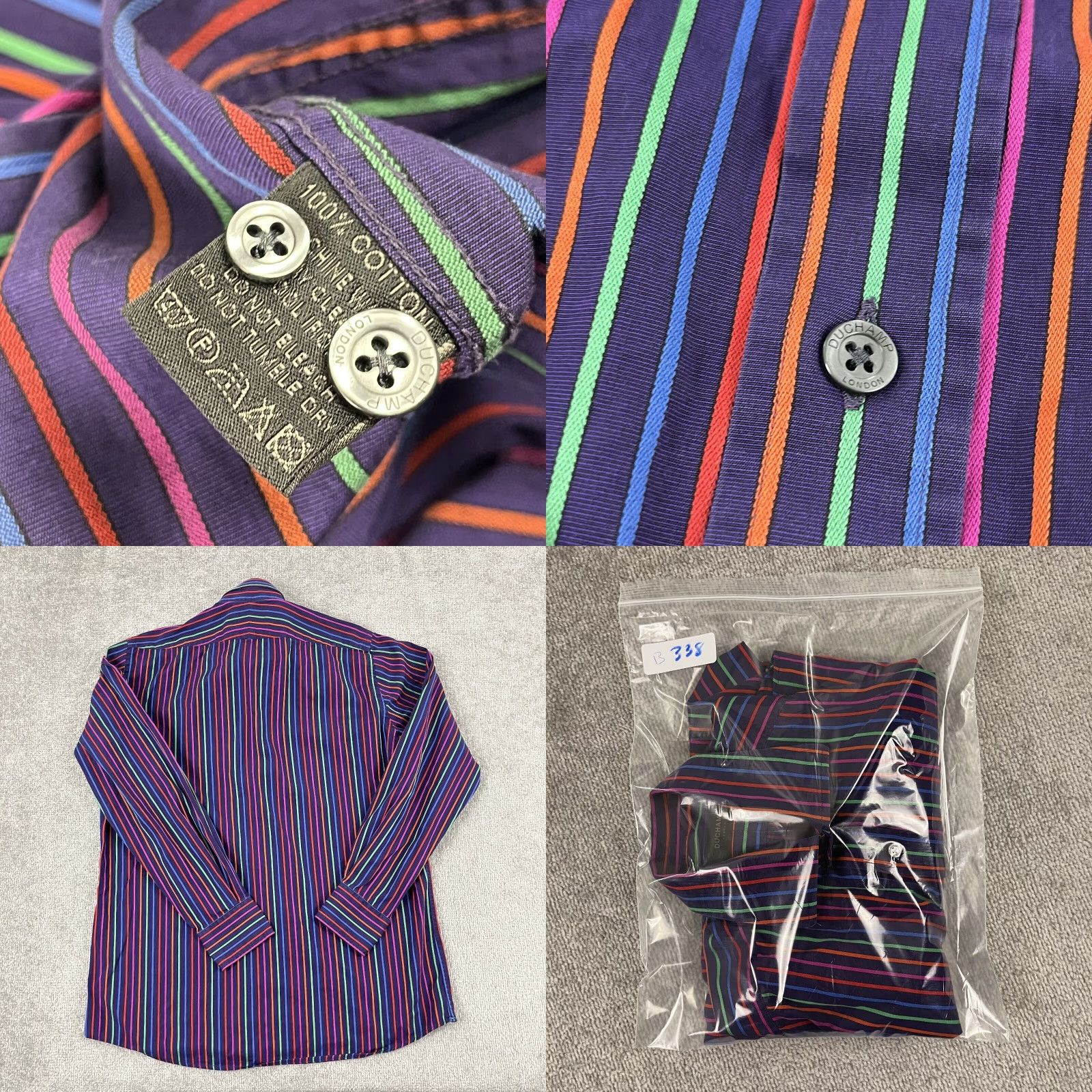 Vintage DUCHAMP London Shirt Mens Size 16 41 CM Purple Striped Button Up Preppy Casual Size US L / EU 52-54 / 3 - 8 Thumbnail