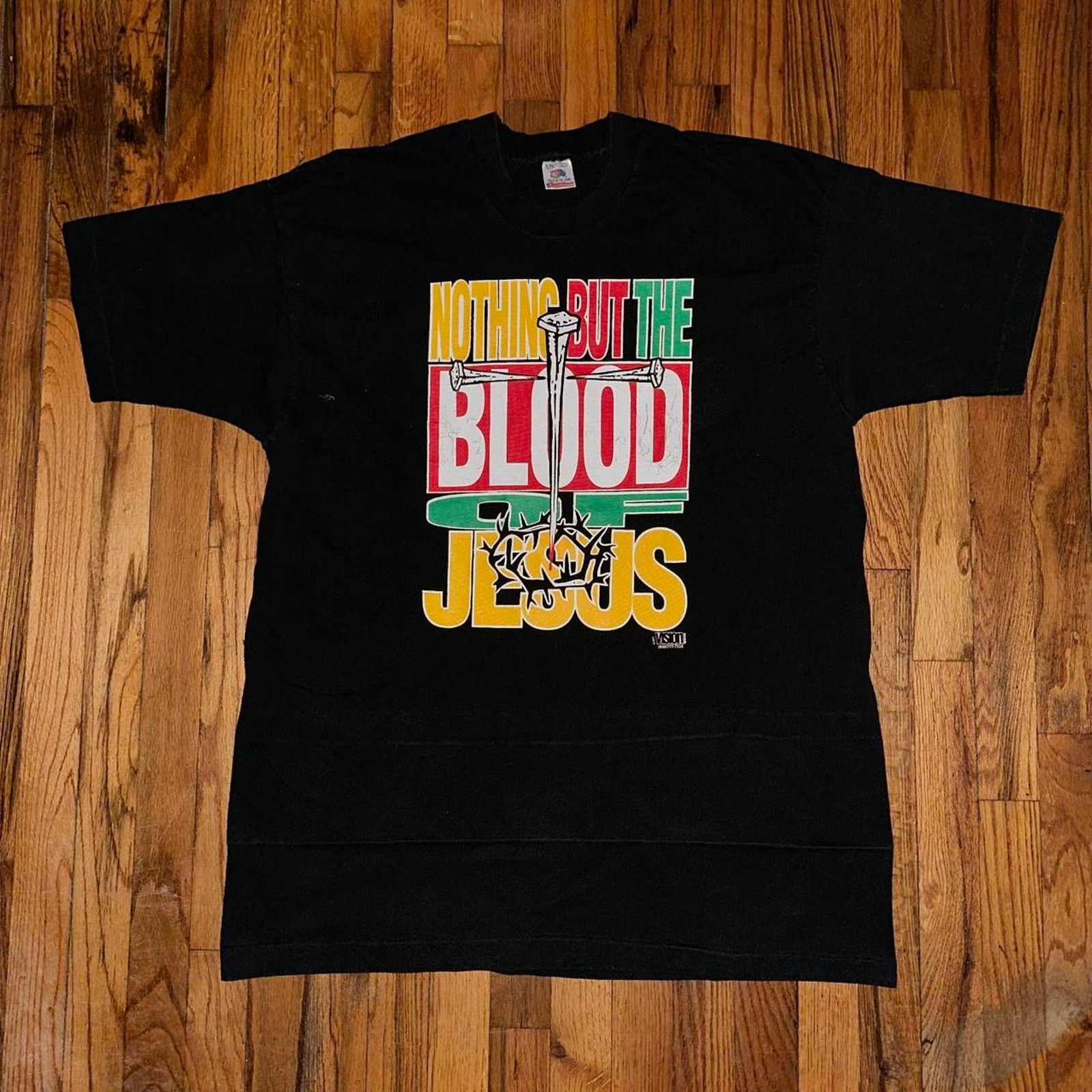 Vintage 90s SS Jesus Tee Nothing But The Blood Vision Wear 2XL 24x32 Size US XXL / EU 58 / 5 - 1 Thumbnail