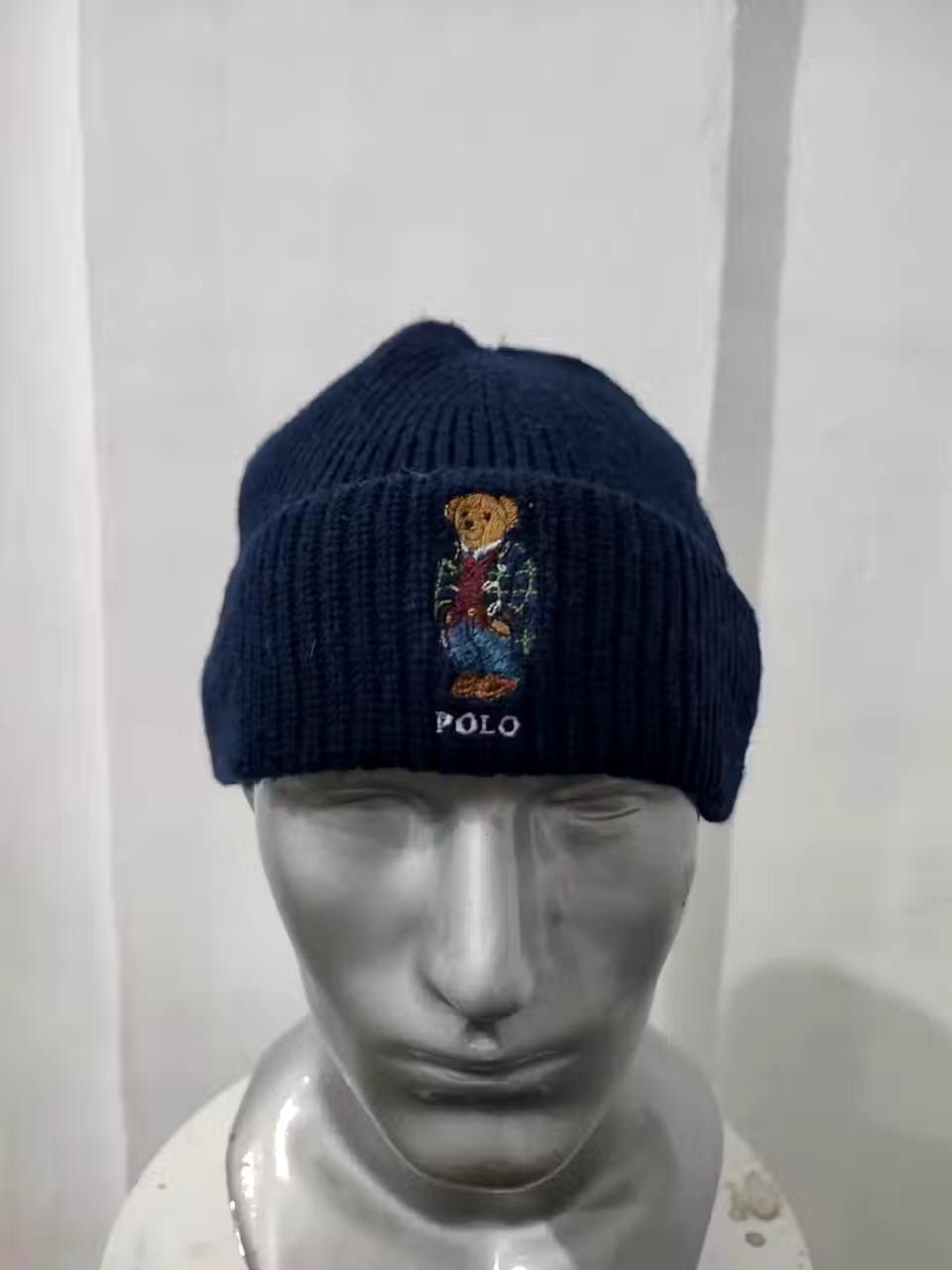 image of Polo Ralph Lauren Polo Bear Beanie Hats in Navy, Men's