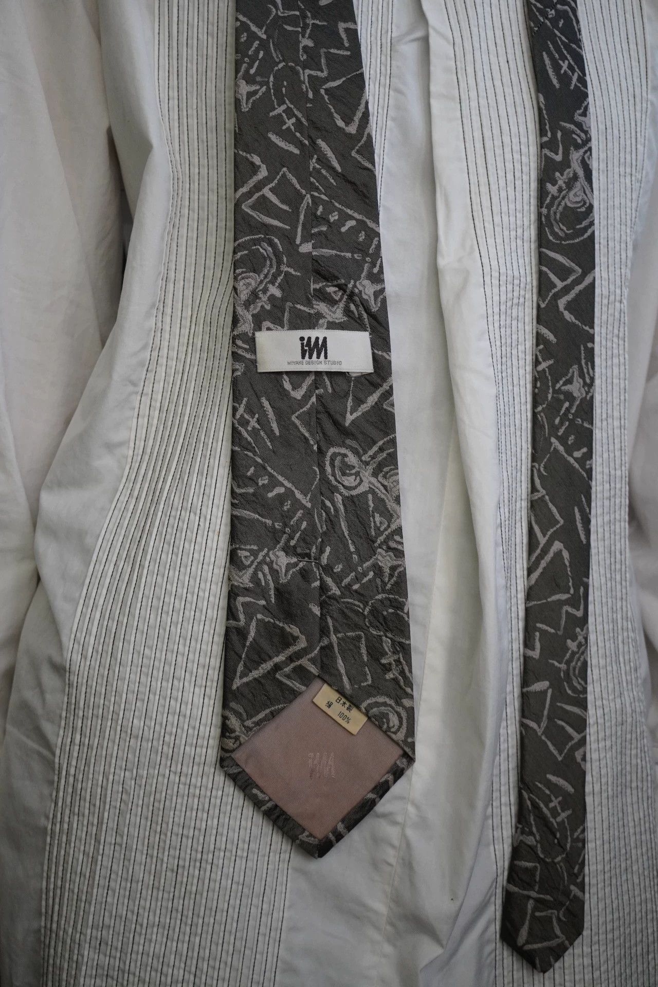 Issey Miyake Issey Miyake 1980s Silk Geometric Pattern Tie 9New Size ONE SIZE - 7 Thumbnail