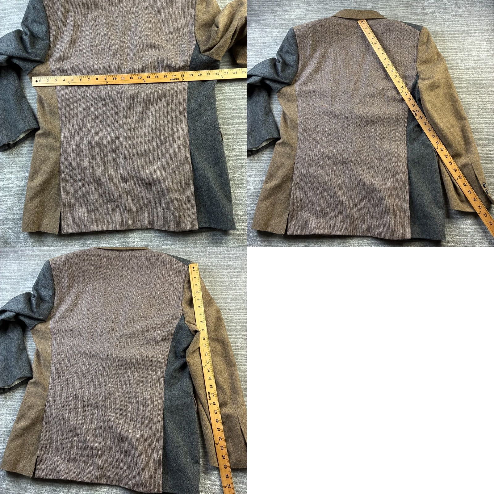 Vintage Alan Flusser Sport Coat Mens Large Brown Patchwork Herringbone Jacket Size US L / EU 52-54 / 3 - 9 Thumbnail