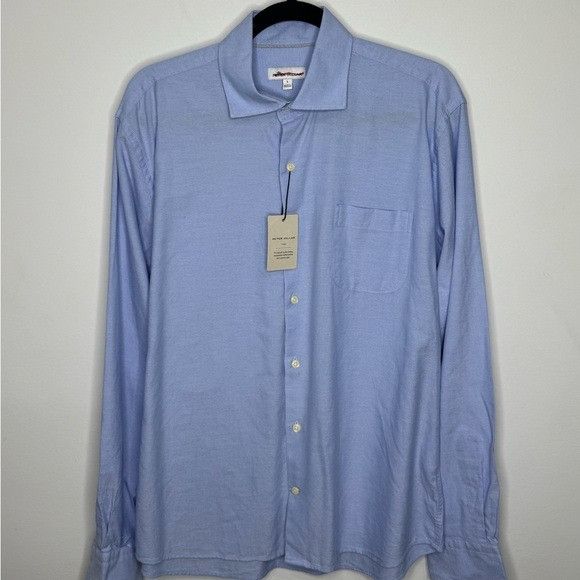 Peter Millar Peter Millar Button-Down Dress Shirt Blue Men’s Large Size US L / EU 52-54 / 3 - 1 Thumbnail
