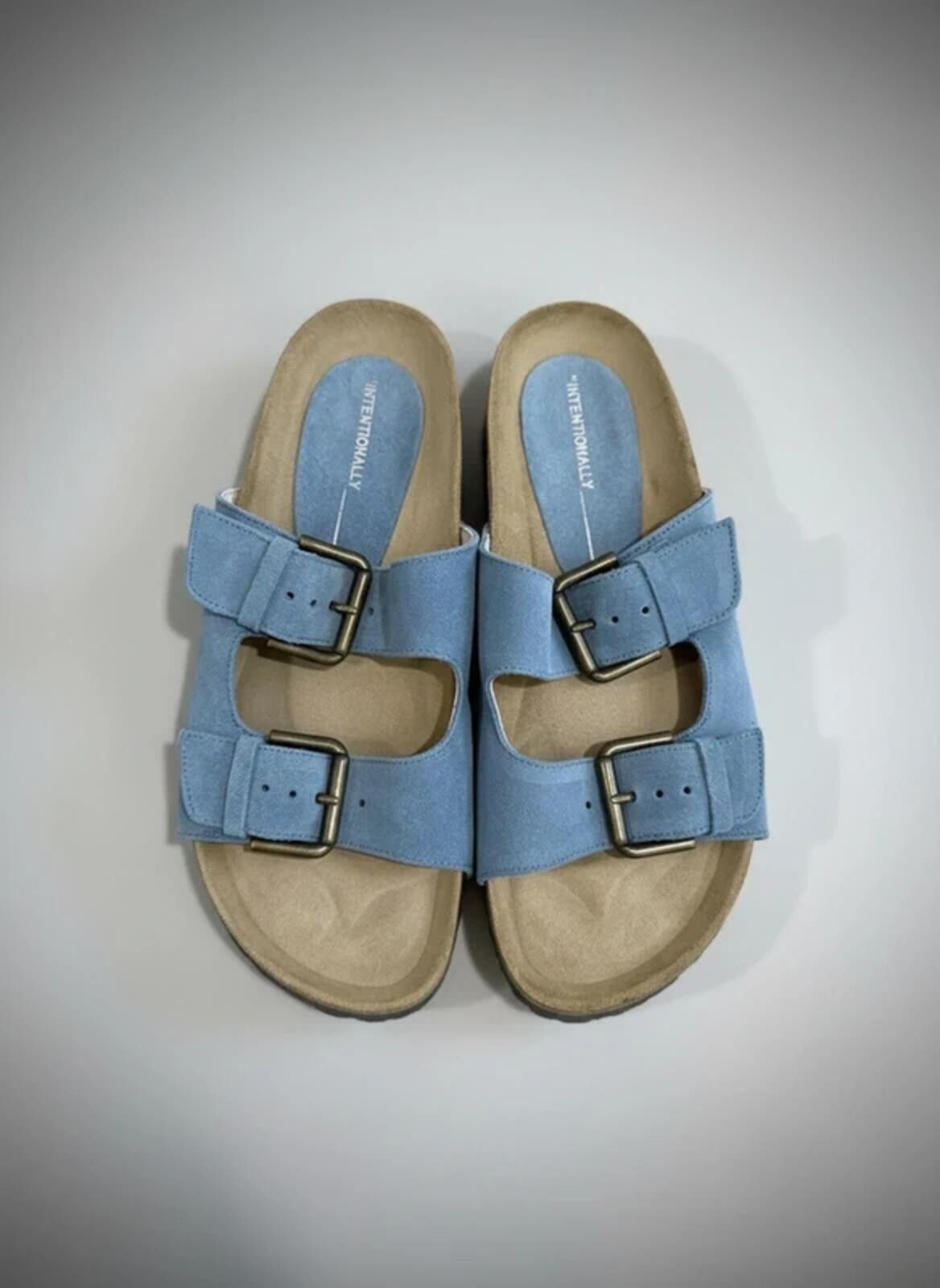 Other Tymoshenko Blue Suede Buckle Platform Sandals Size US 7.5 / EU 40-41 - 2 Thumbnail