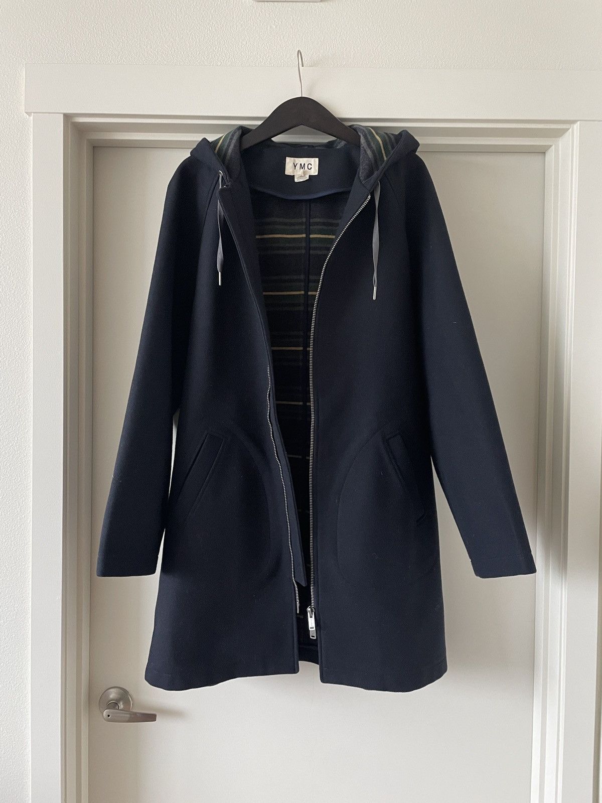 image of Ymc Beat Generation Duffle Coat in Navy, Men's (Size XL)