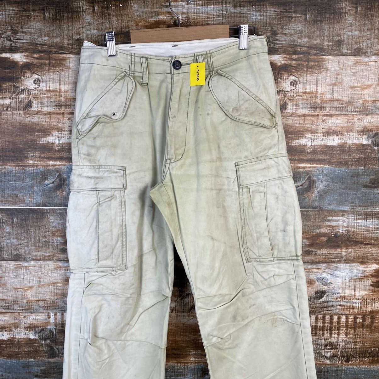 Japanese Brand DL Surplus White Cargo Multipocket Pants #C1218 Size US 29 - 2 Thumbnail