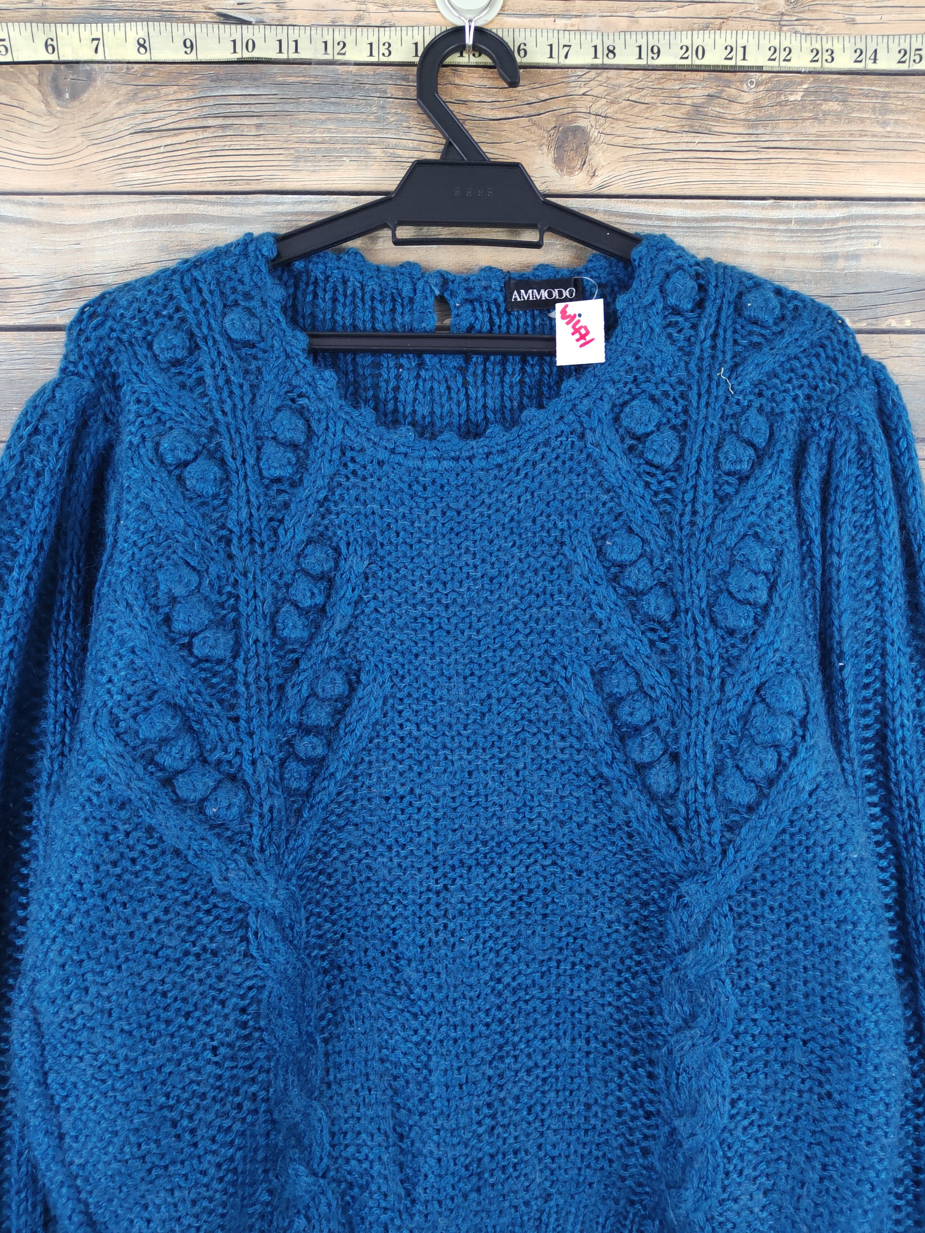 Japanese Brand Ammodo Dark Blue cable Knitwear #W1471 Size US M / EU 48-50 / 2 - 2 Thumbnail