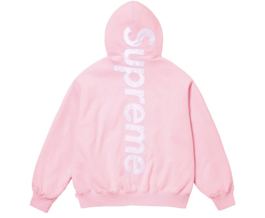 Supreme Supreme Satin Appliqué Hooded Sweatshirt Light Pink M