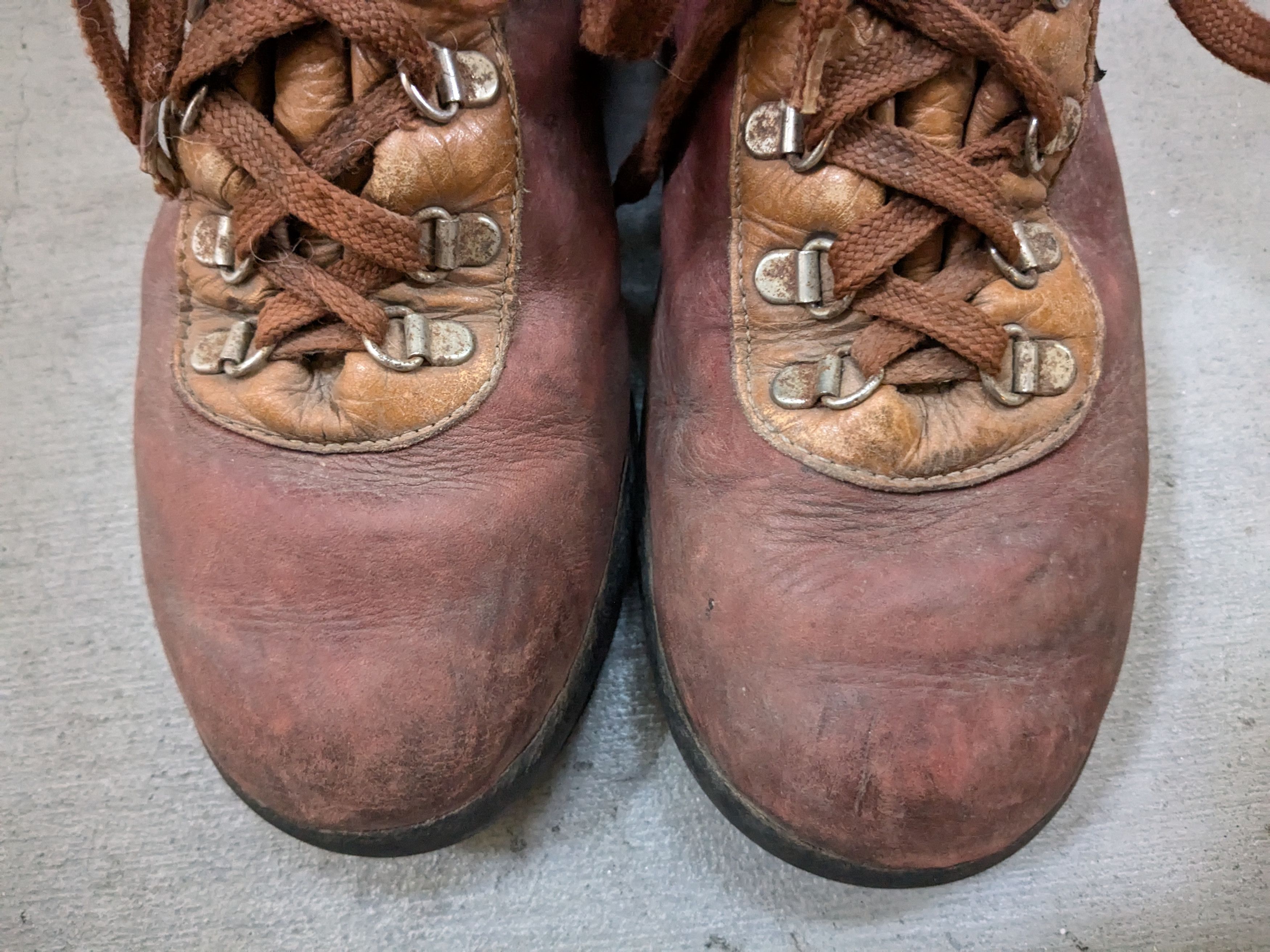 Genuine Leather × Vintage Vintage Hiking Boots 8 Brown Leather Lace Up Mountain Size US 8 / EU 41 - 3 Thumbnail