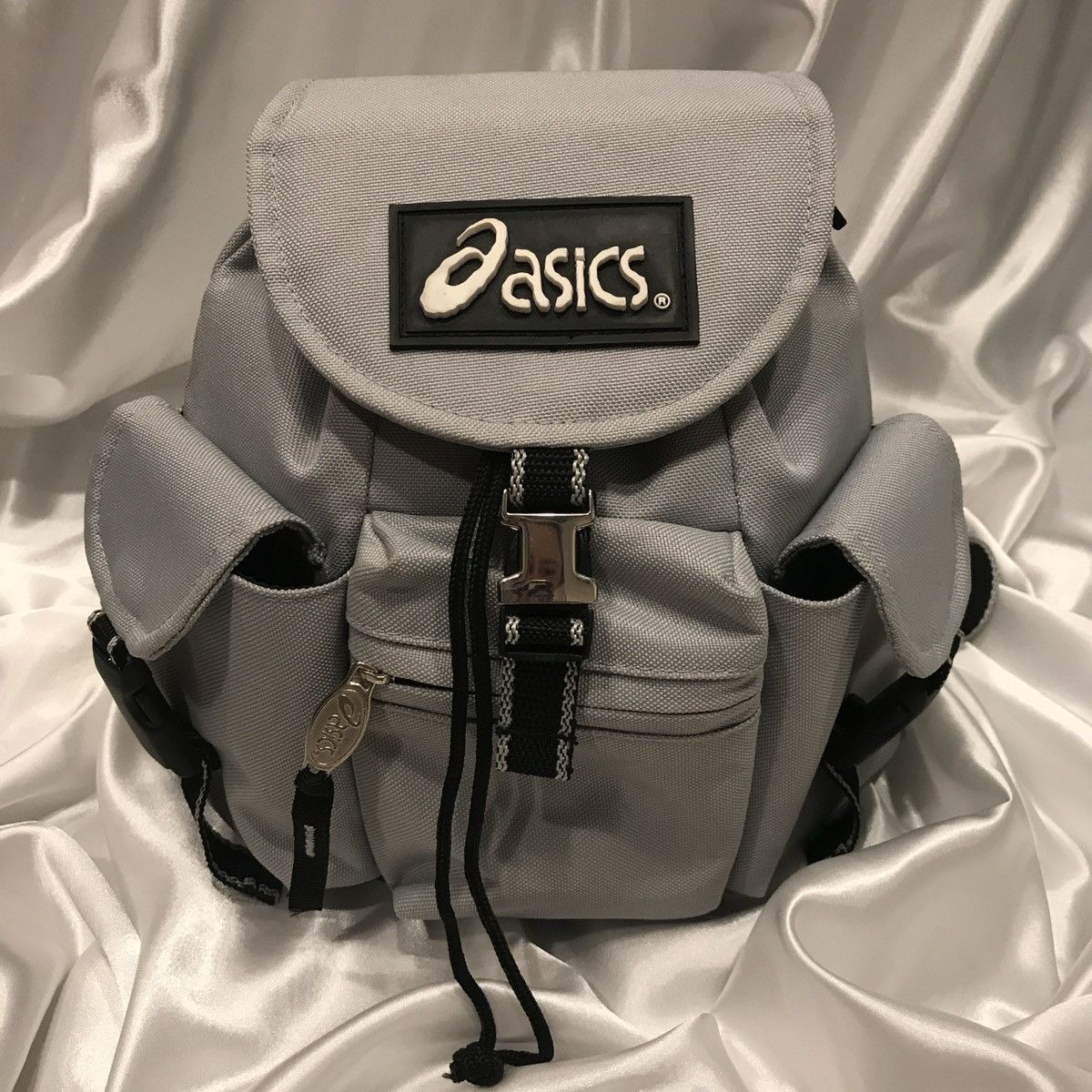 Asics × Vintage vintage backpack Asics gray with logo small Size ONE SIZE - 2 Thumbnail
