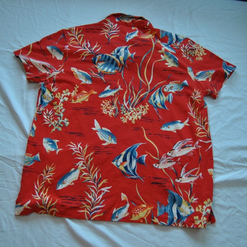 Ralph Lauren Vintage Ralph Lauren XL Hawaiian Tropical Fish Polo Size US XL / EU 56 / 4 - 4 Thumbnail