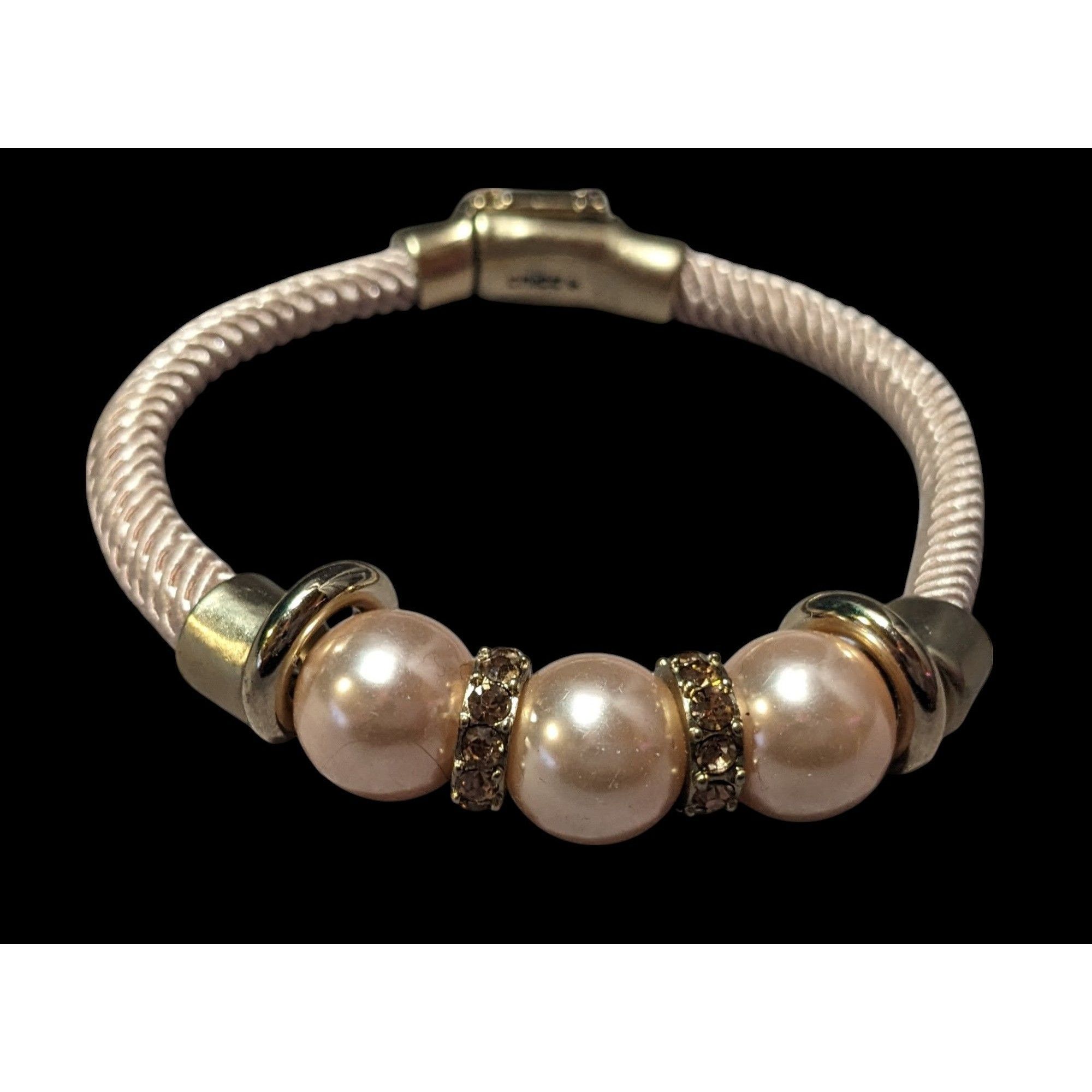 Chicos Elegant Glam Chico's Cream And Gold Tone Faux Pearl Rhinesto Size ONE SIZE - 3 Thumbnail