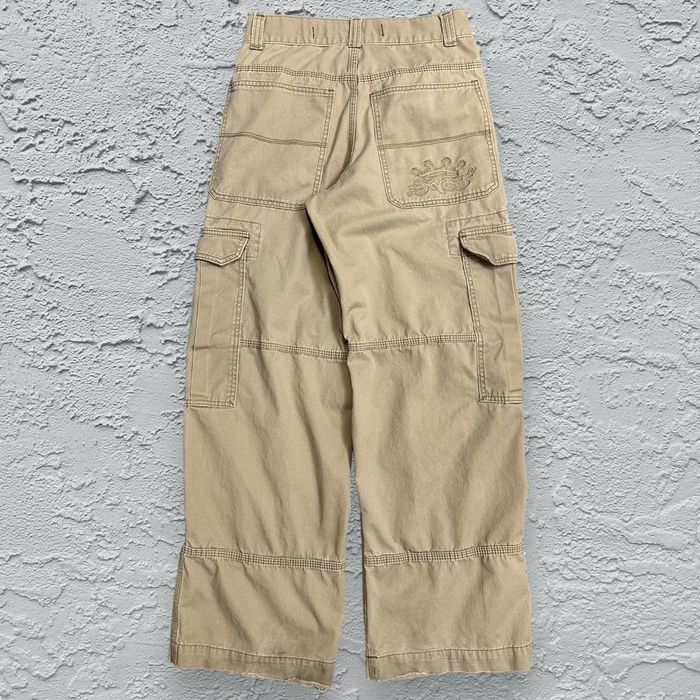 Pantalon Cargo Vintage Flamehead JNCO - Taille 8 Garçon, Kaki, Jambes Larges Années 90 - Occasion Très Bon état