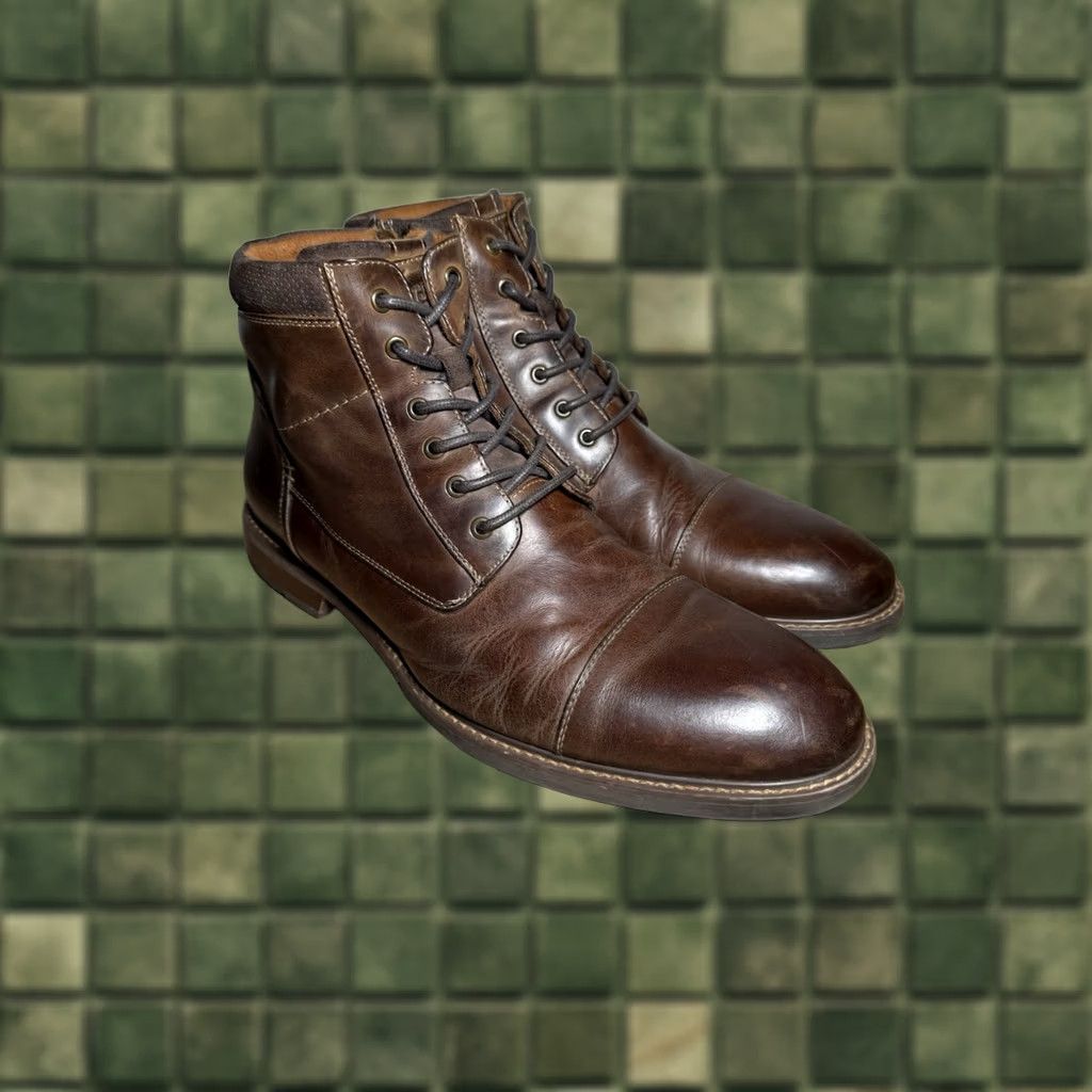 Florsheim Florsheim Chalet Cap Toe Boots Chestnut Brown Size 12 Men Boots Leather Cap Toe Chukka Zip Lace Up Casual M Brown Mens Size ONE SIZE - 1 Thumbnail