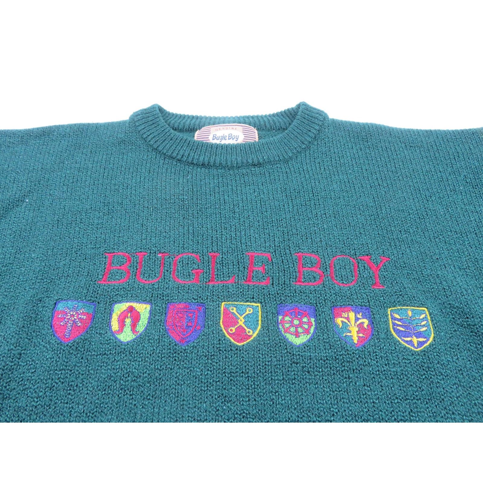 Bugle Boy Bugle Boy Knit Embroidered Green Sweater Sz M 1990s Size US M / EU 48-50 / 2 - 2 Thumbnail