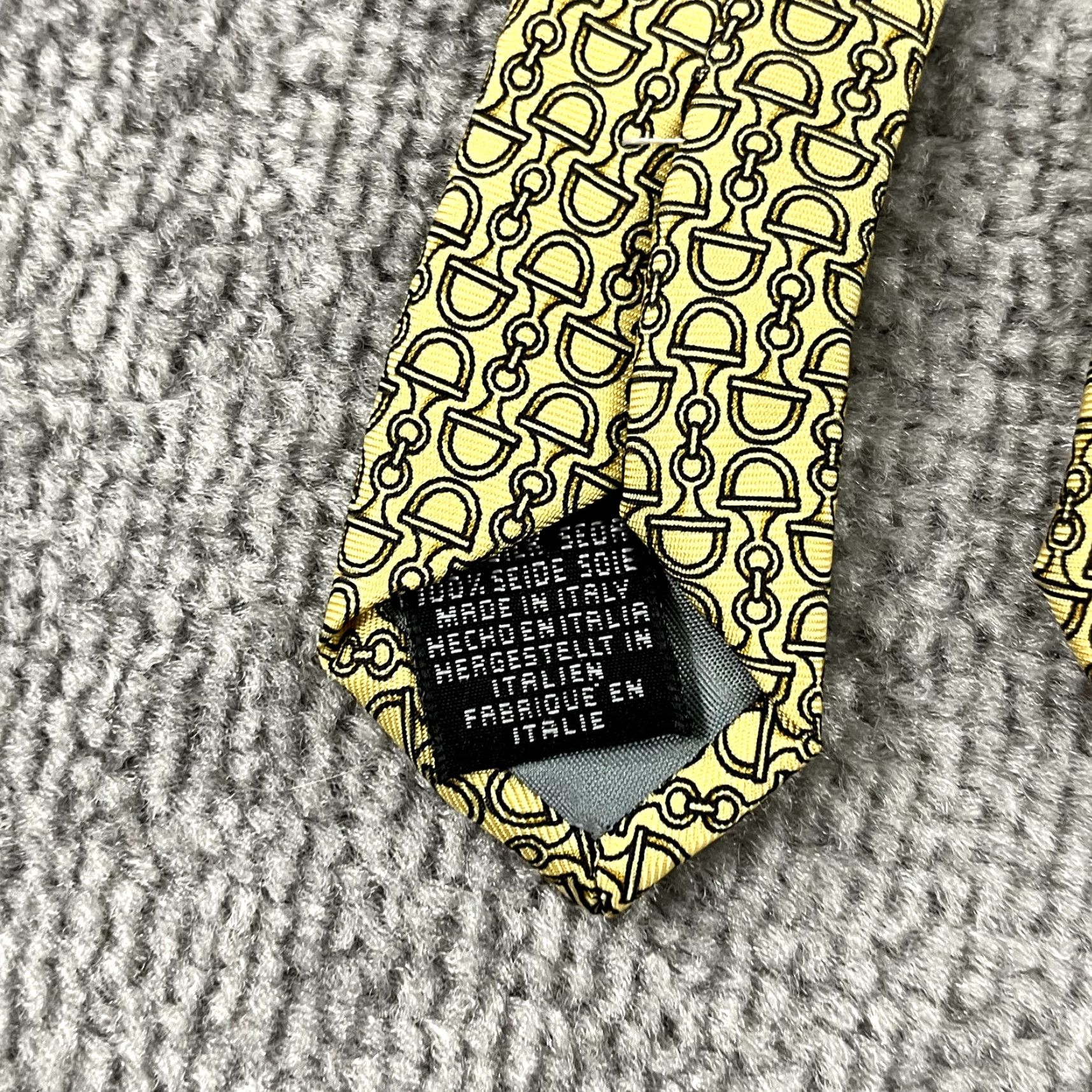 Vintage VINTAGE Beaufort Men’s Tie Equestrian Horse Bits Silk Italy Classic 57-60 Inches Yellow Size ONE SIZE - 6 Thumbnail