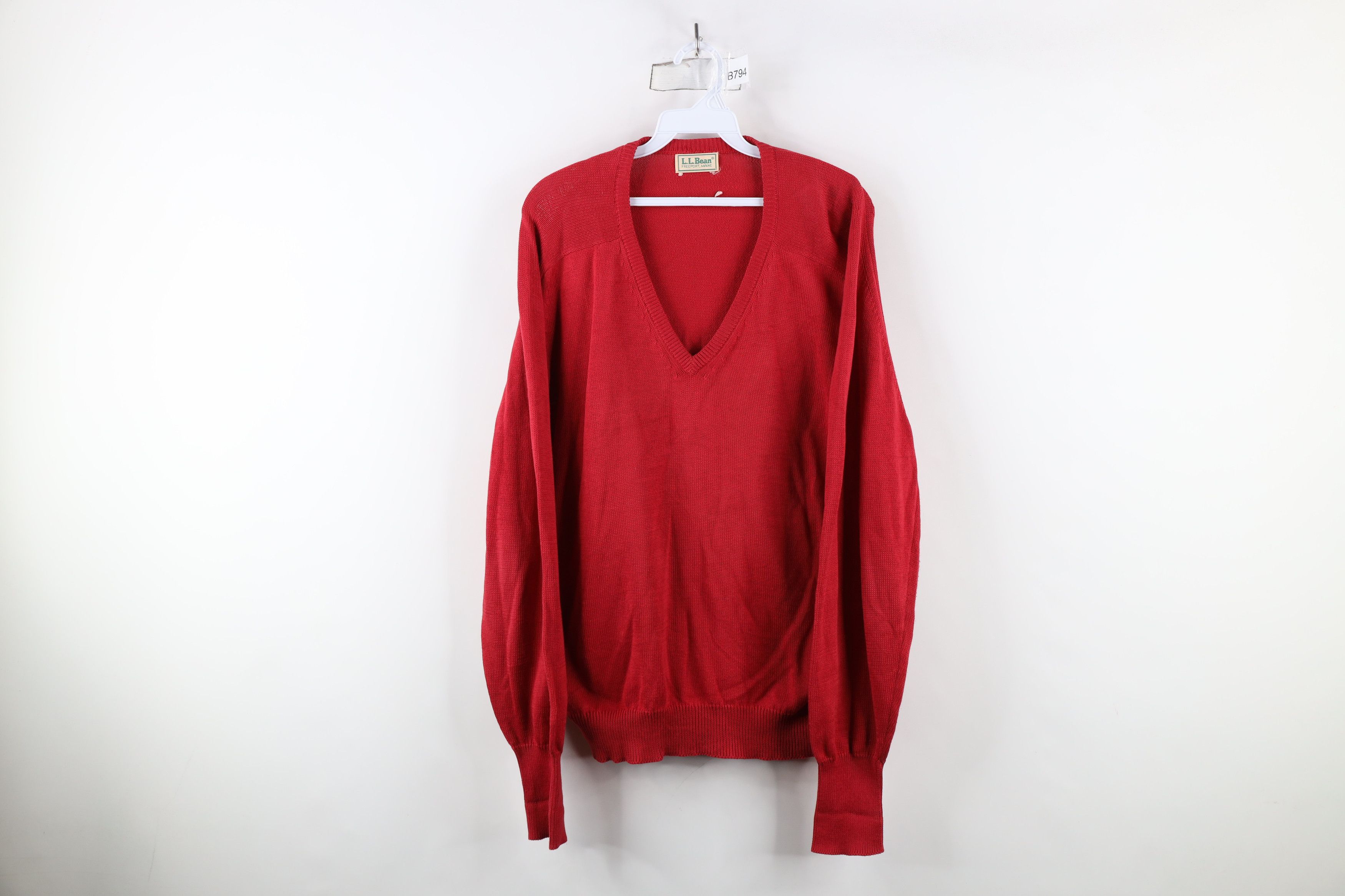 L.L. Bean × Vintage Vintage 90s LL Bean Lightweight V-Neck Sweater Silk Blend Size US L / EU 52-54 / 3 - 1 Thumbnail