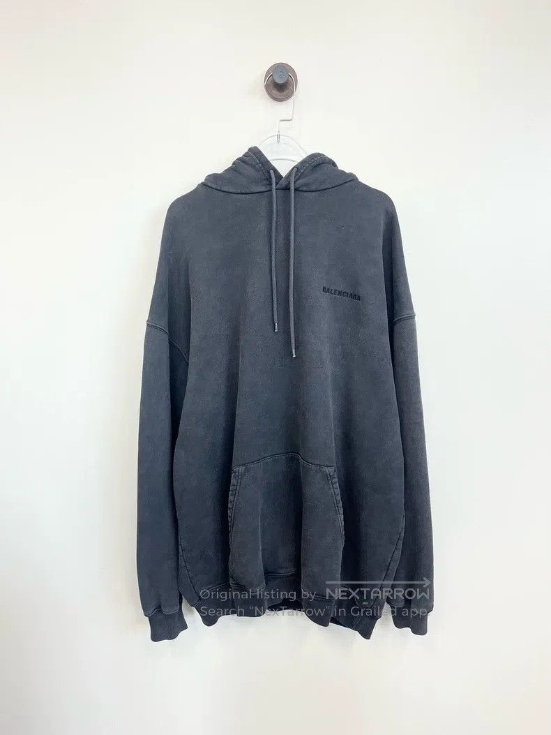 Balenciaga Balenciaga Black embroidered logo hooded sweatshirt, size Size US M / EU 48-50 / 2 - 1 Thumbnail