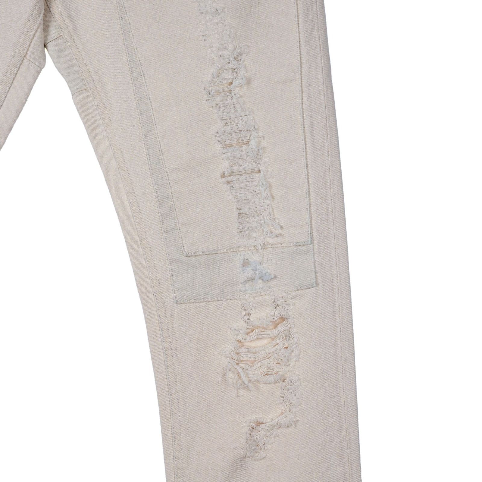 Dolce & Gabbana Dolce Gabbana White Distressed Patchwork Denim Pants Jeans Size US 33 - 8 Thumbnail