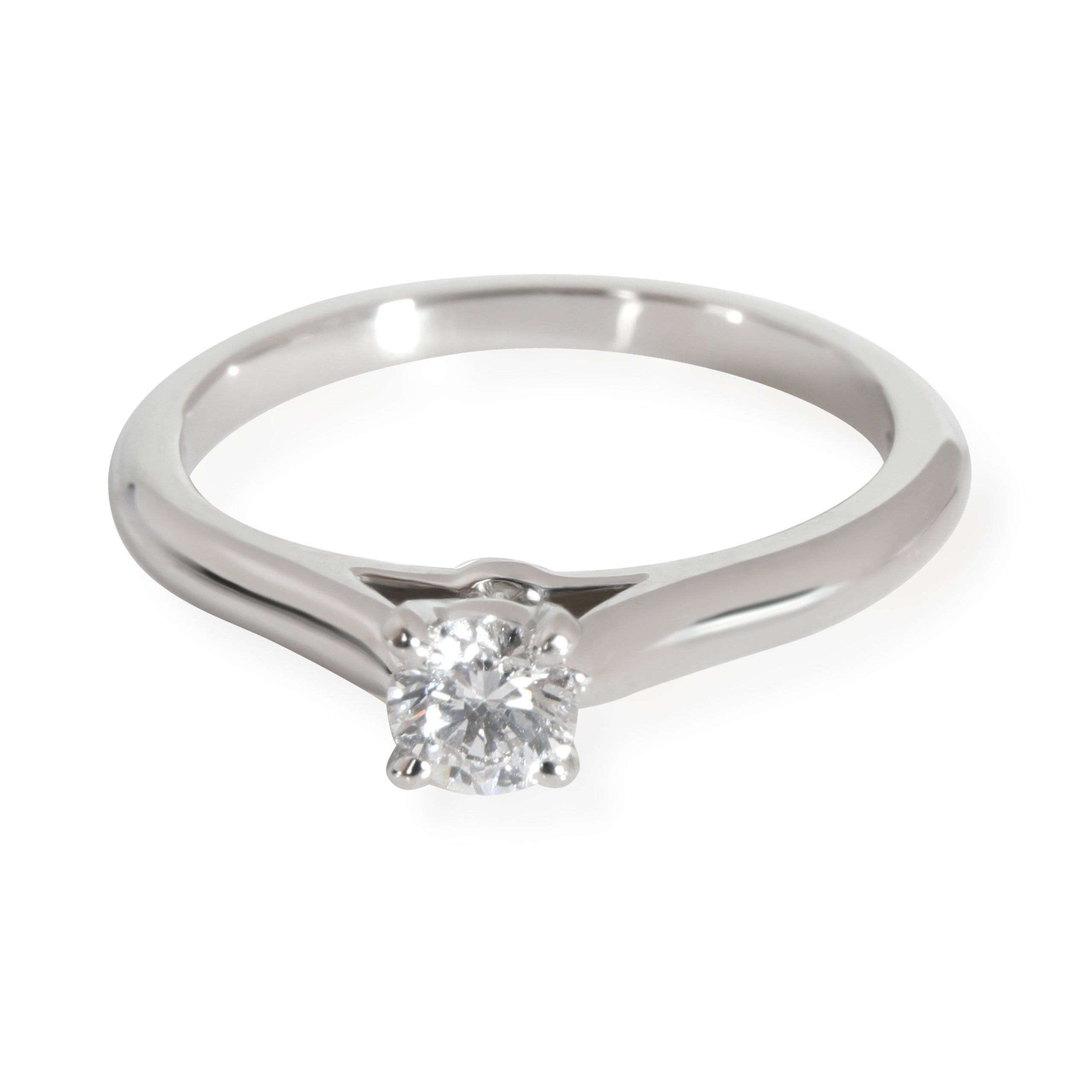 image of Cartier 1895 Diamond Solitaire Ring In Platinum D Vvs1 0.24 Ctw in Silver, Women's