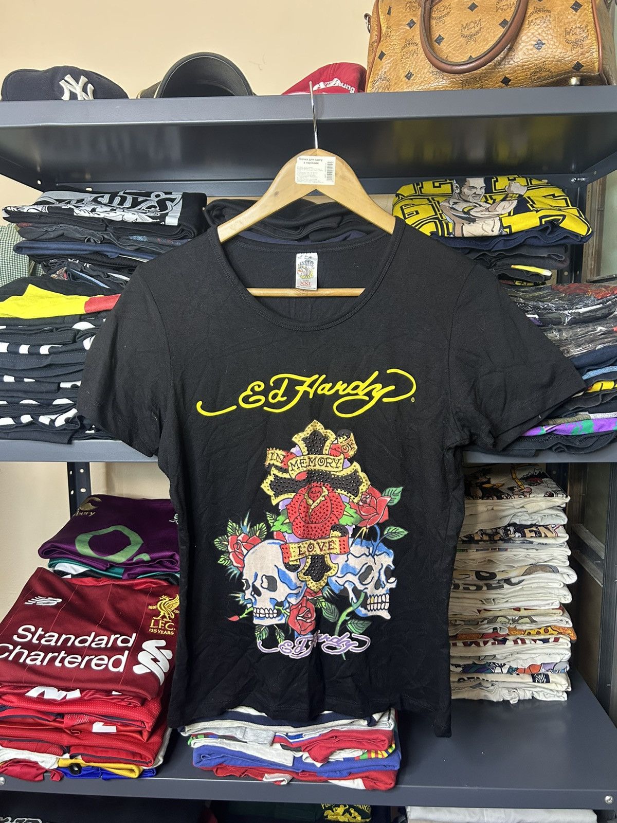 Ed Hardy Vintage Ed Hardy Skull Rose In Memory Love Tee L Size XL / US 12-14 / IT 48-50 - 1 Thumbnail