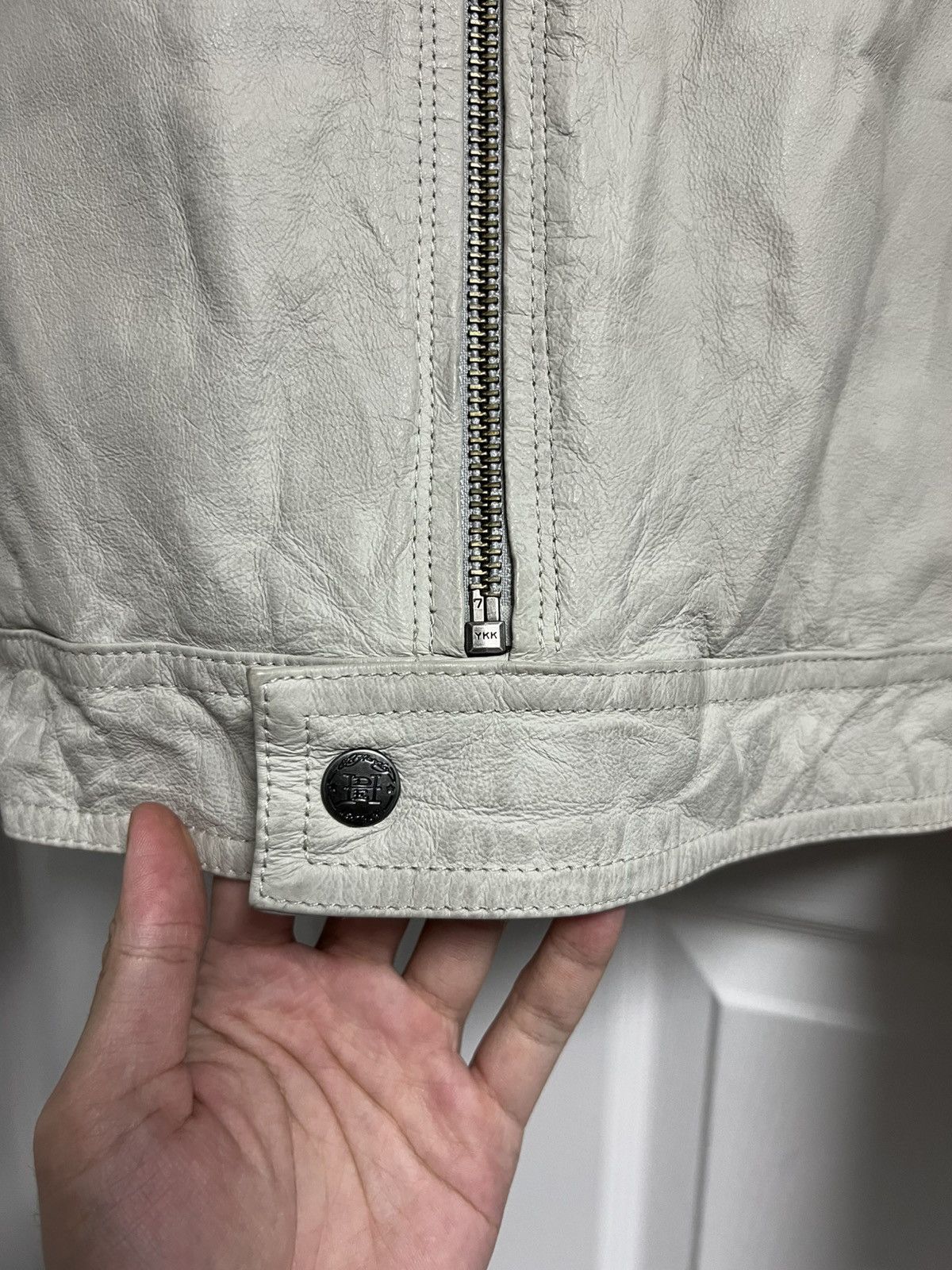 Christian Audigier × Ed Hardy Ed Hardy x Christine Audigier Leather Jacket Off White Size US XL / EU 56 / 4 - 11 Thumbnail