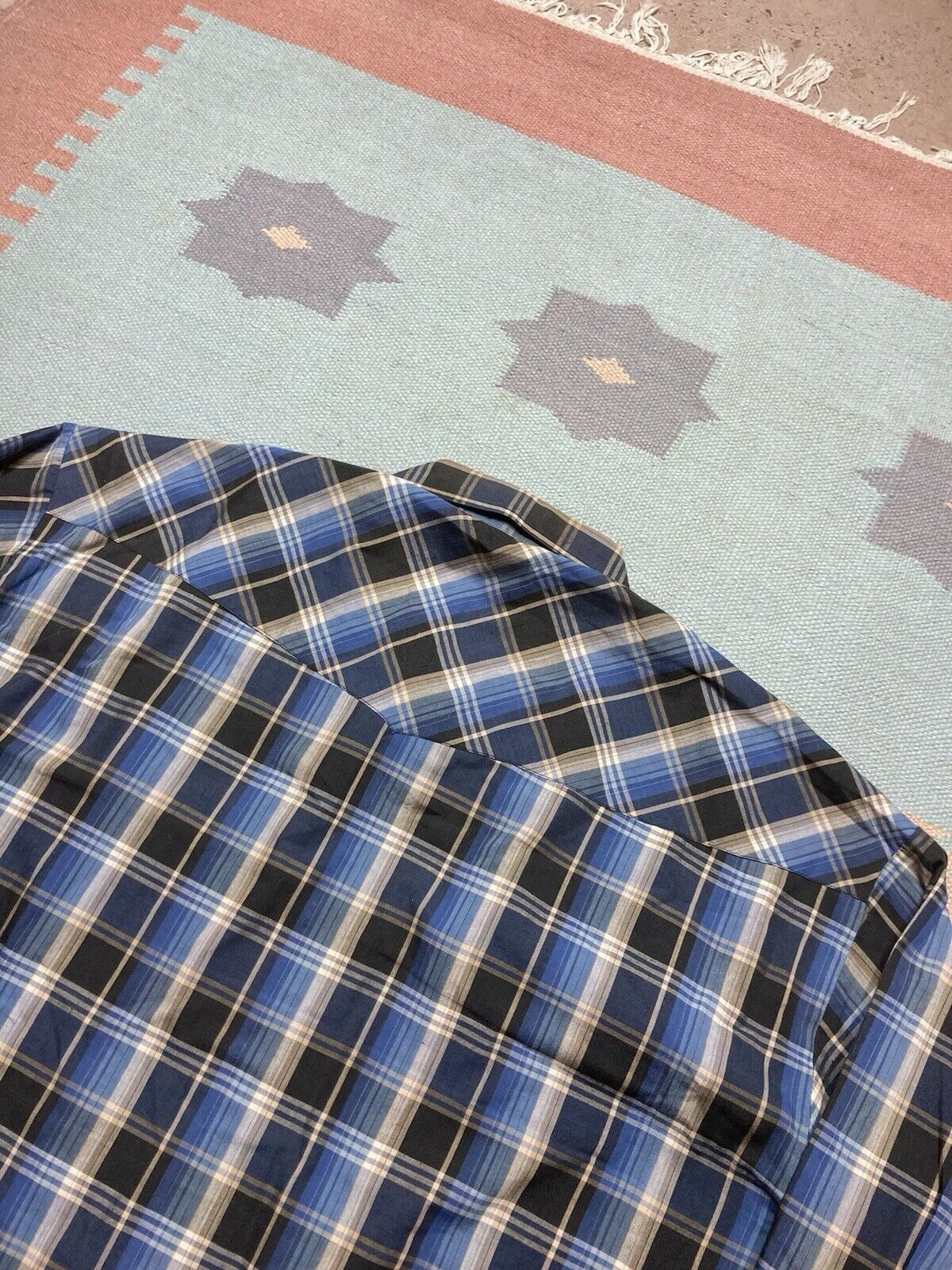 Vintage VTG 90s Pearl snap shirt plaid check western cowboy blue XXL Size US XXL / EU 58 / 5 - 6 Thumbnail
