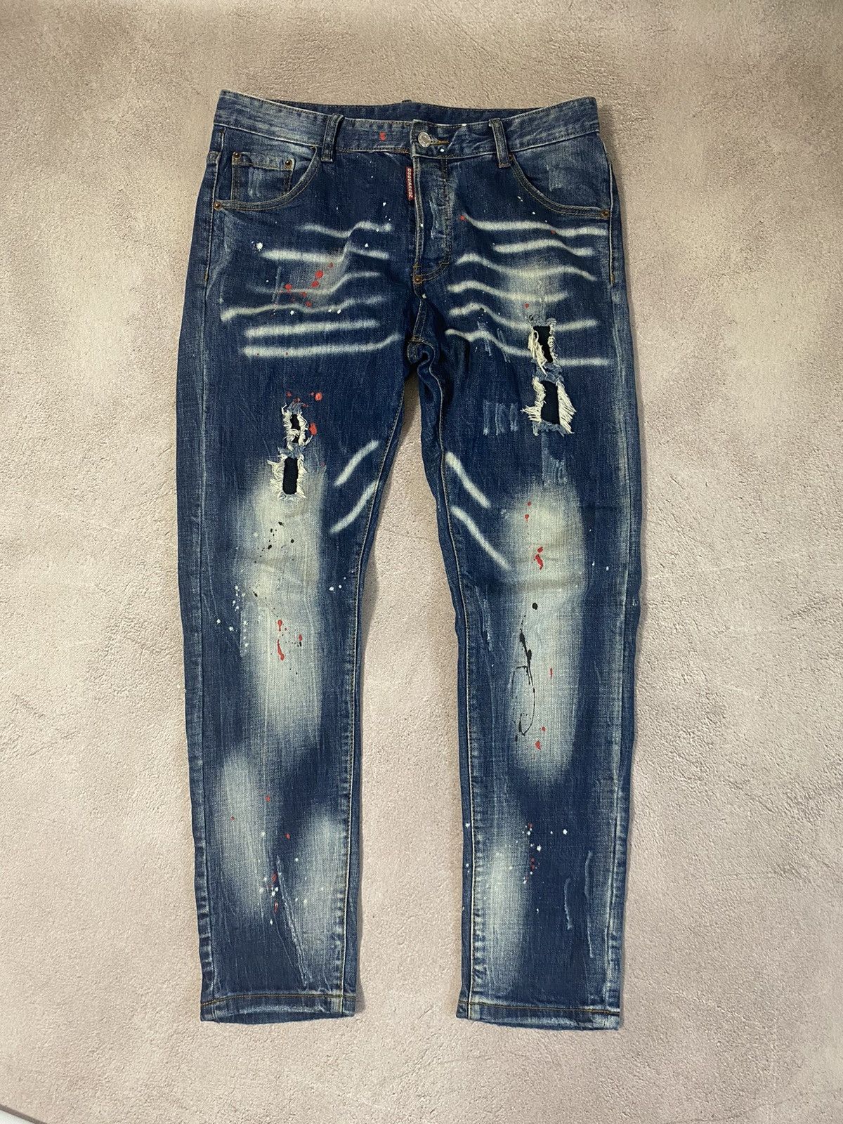 Japanese Brand Dirty pants Faded Crash denim thrashed y2k distressed jeans Size US 32 / EU 48 - 1 Thumbnail
