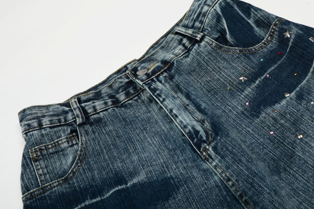 Jean Men's loose washed distressed scimitar jeans Size US 32 / EU 48 - 3 Thumbnail
