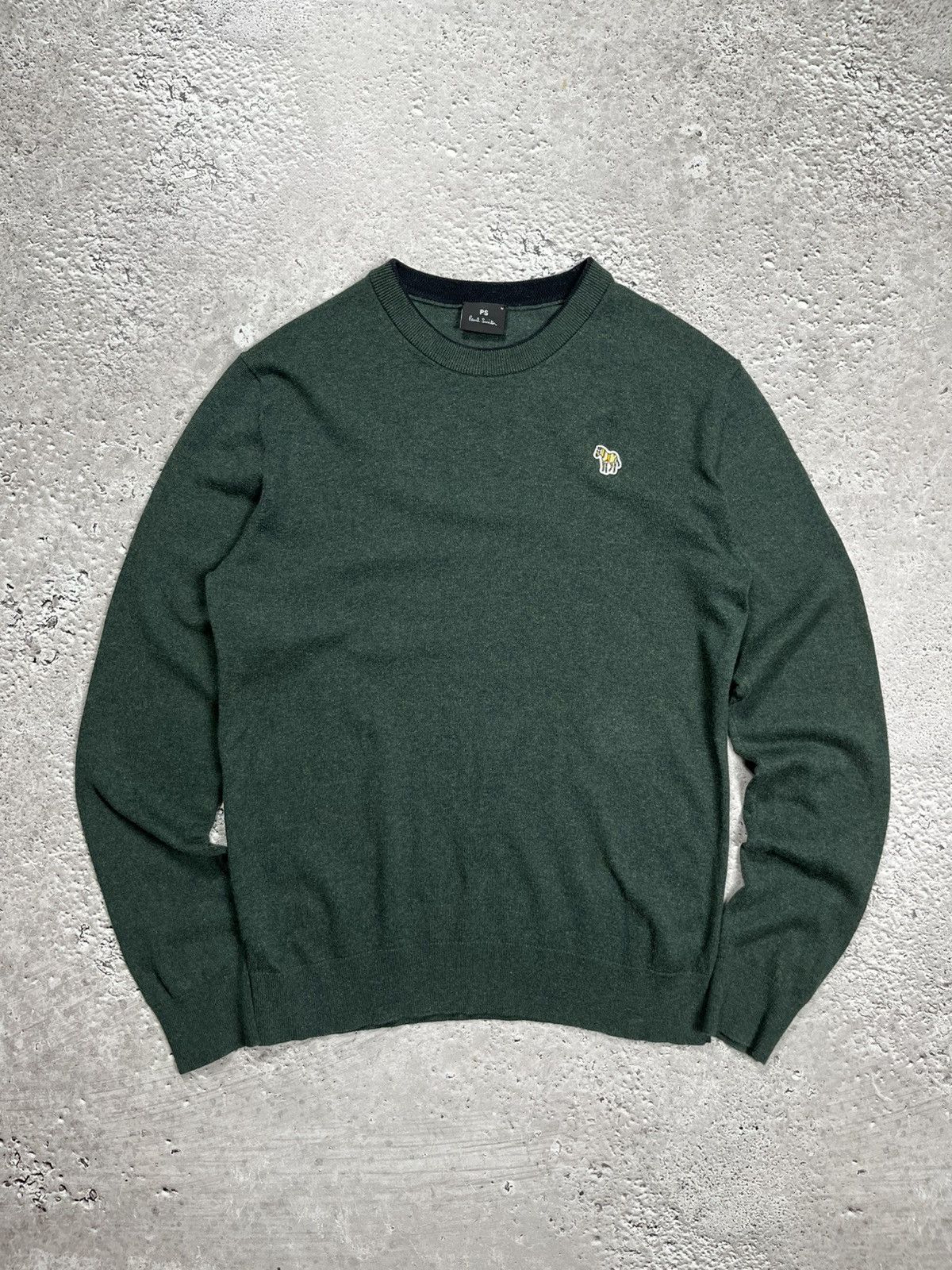 Paul Smith PS Paul Smith green crewneck cotton sweater with zebra patch Size US M / EU 48-50 / 2 - 1 Thumbnail