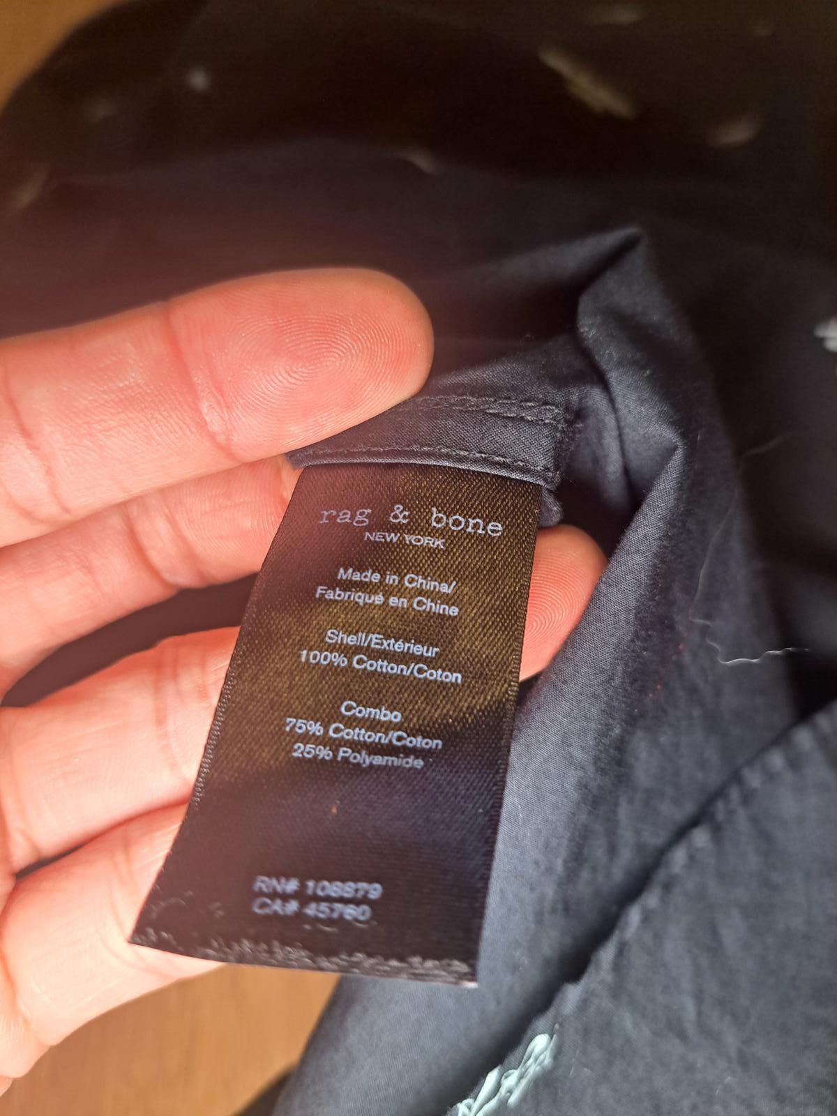 Rag & Bone Rag & Bone Button Up Shirt Mens XXL Black Logo Cotton Size US XXL / EU 58 / 5 - 3 Thumbnail