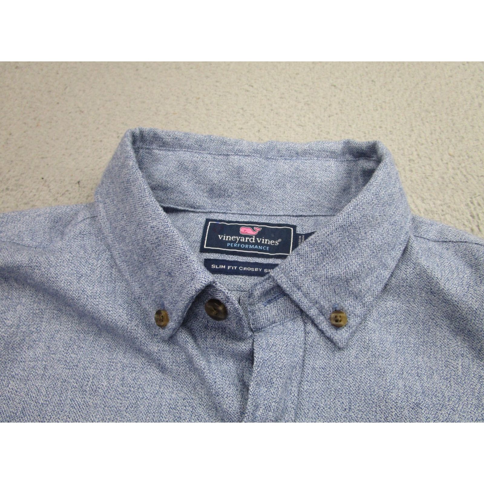 Vineyard Vines Vineyard Vines Shirt Mens Medium Blue Slim Fit Crosby Elbow Patch Performance Size US M / EU 48-50 / 2 - 4 Thumbnail
