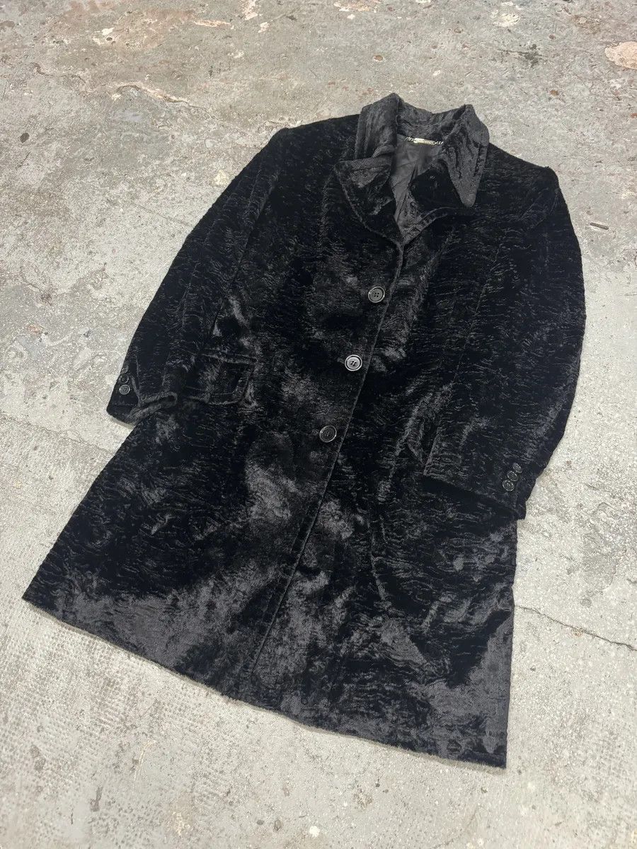 Dolce & Gabbana AW1998 Dolce & Gabbana Fur Effect Relief Black Long Jacket Size US M / EU 48-50 / 2 - 6 Thumbnail
