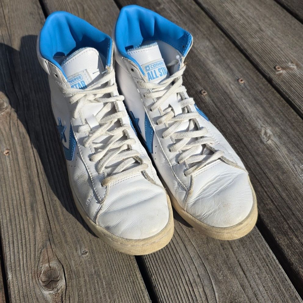 Converse Converse Pro Leather Hi "White Coast Blue (UNC)" Size US 9 / IT 39 - 4 Thumbnail