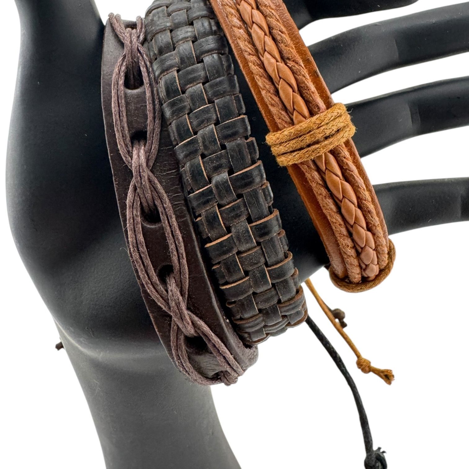 Other Rebel Wristcraft: Triad of Chaos Handcrafted Leather Cuffs Size ONE SIZE - 1 Thumbnail
