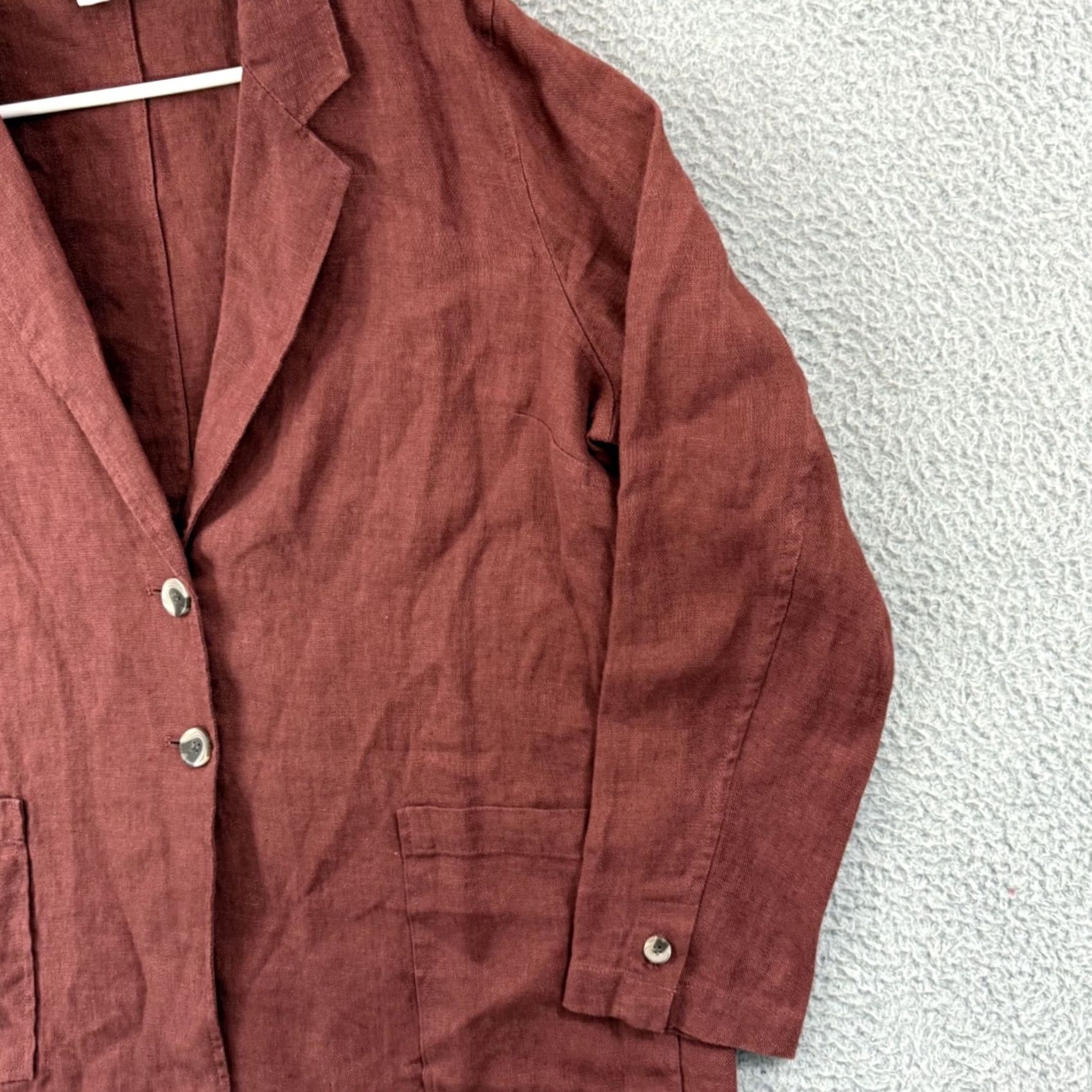 Coldwater Creek VINTAGE? Coldwater Creek Shirt Womens Large Red Linen Oversized Loose Blazer Top 3/4 Boho Size L / US 10 / IT 46 - 5 Thumbnail