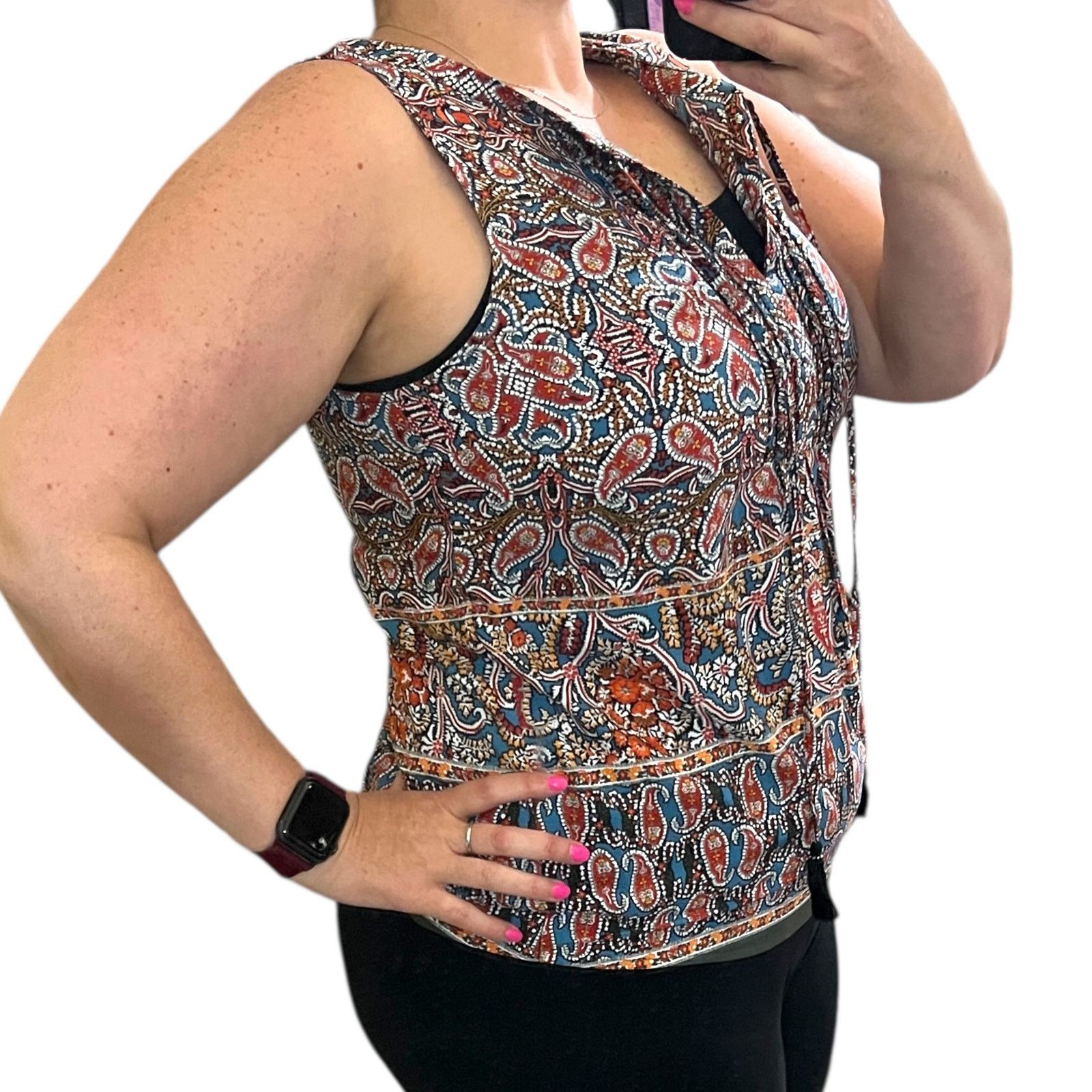 Other Marcelle Tie Neck Top Stitch Fix Daniel Rainn Keyhole Blouse Size M / US 6-8 / IT 42-44 - 4 Thumbnail