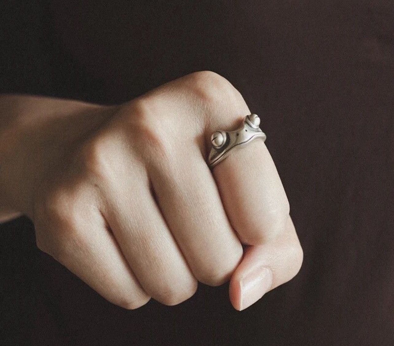 Jewelry × Vintage Pure Silver 925 Sterling Frog Adjustable Rings Size ONE SIZE - 1 Thumbnail