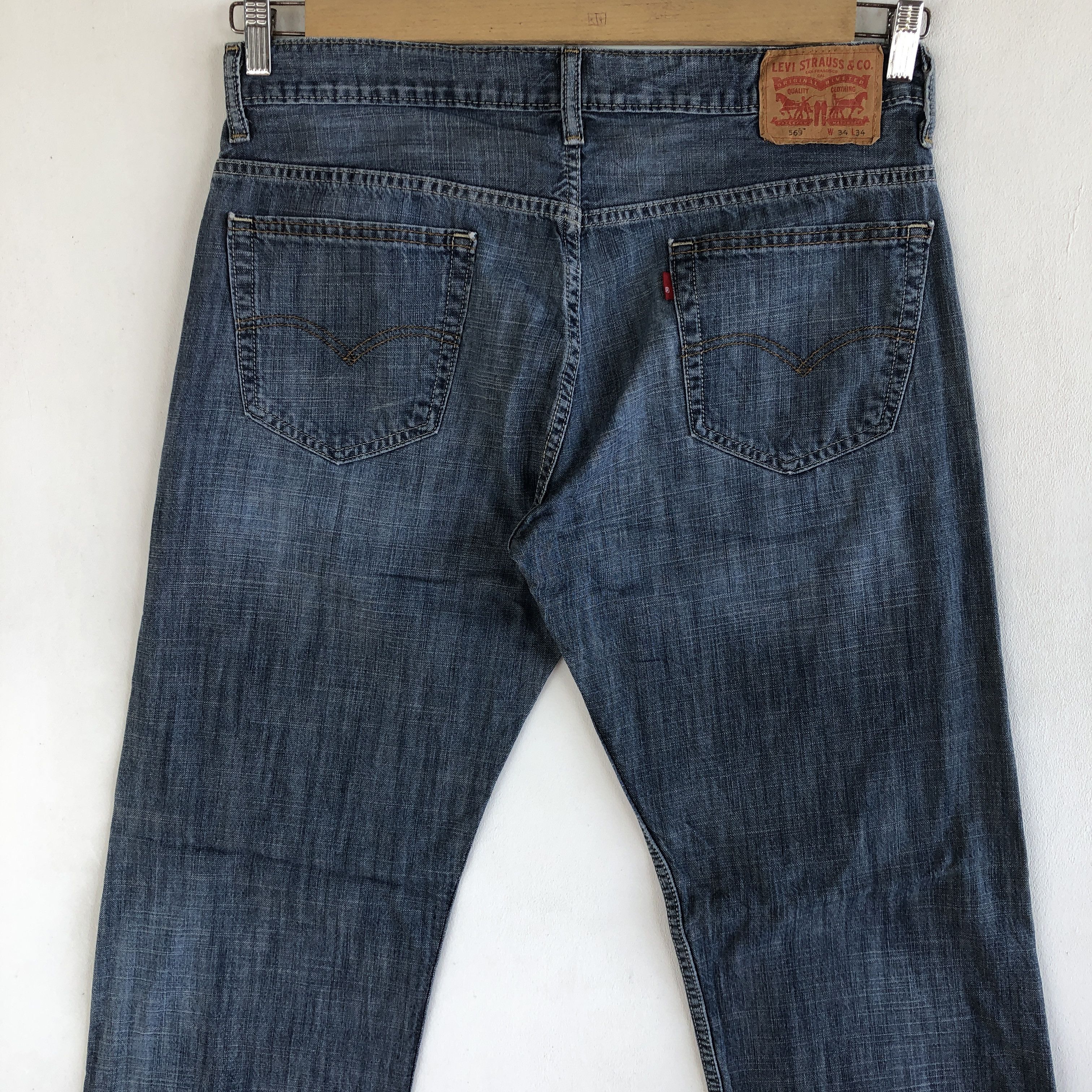 Levi's Crazy Y2K Baggy Levi's 569 Jeans Dark Blue Levis Cyber Denim Size US 34 / EU 50 - 3 Thumbnail