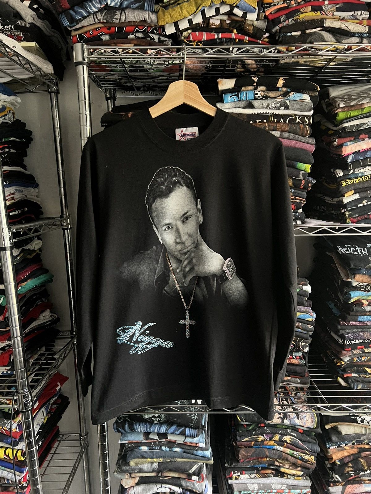 Band Tees 2000s Reggaeton Dj Flex Nigga Rhinestones Tee Size US M / EU 48-50 / 2 - 1 Thumbnail