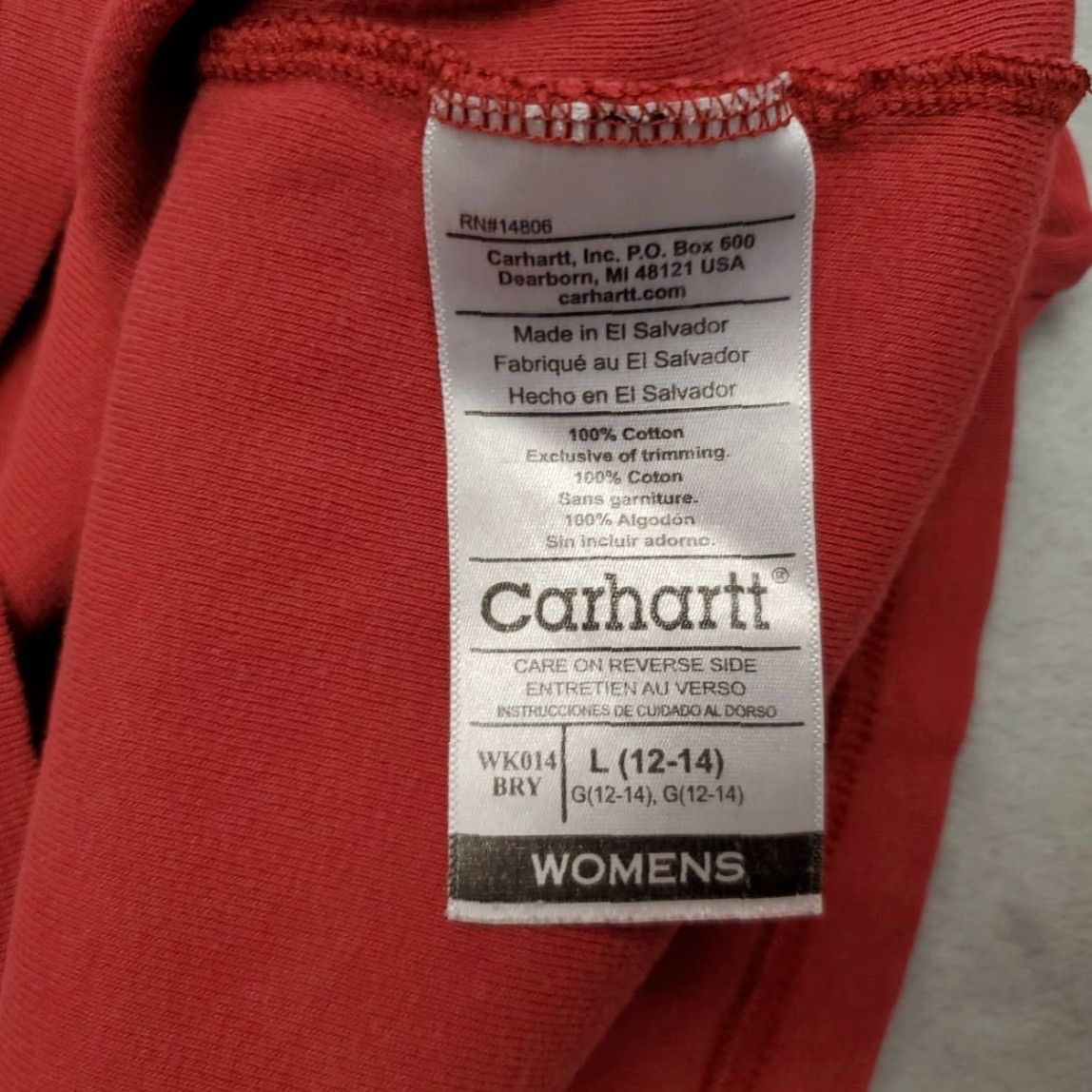 Carhartt VINTAGE Carhartt Shirt Womens L Red Long Sleeve Pullover Tee 100% Cotton Outdoor Work Size L / US 10 / IT 46 - 7 Thumbnail