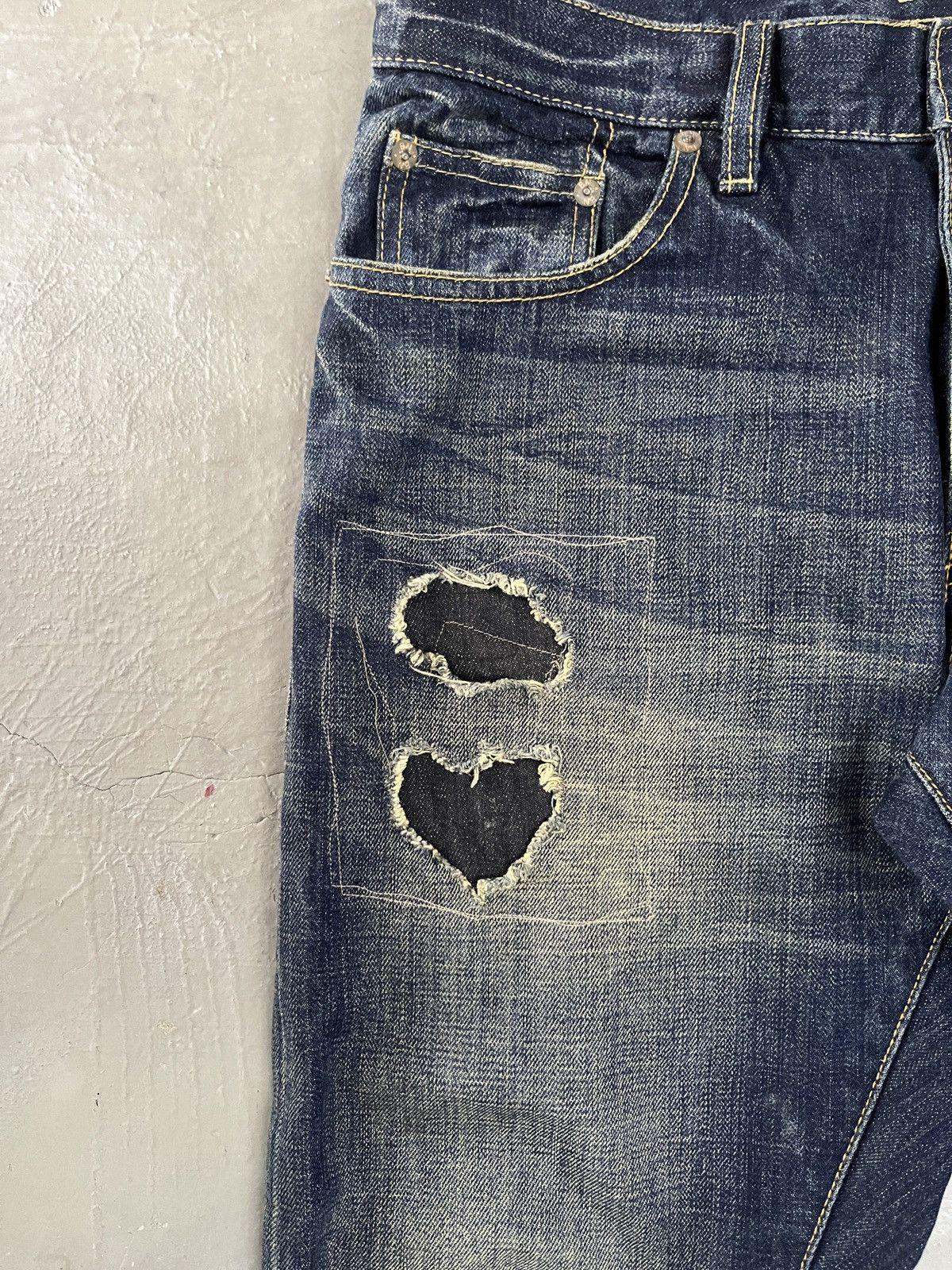 Japanese Brand Distressed Back Number Boro Sashiko Style Patchwork Capri Size US 34 / EU 50 - 7 Thumbnail