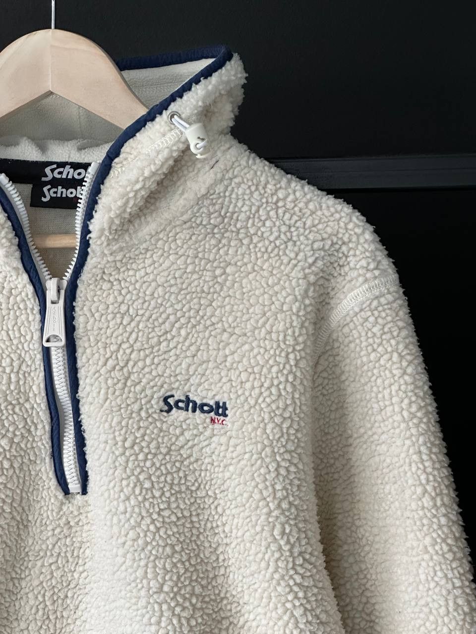 Schott × Vintage Vintage 90s Schott Fleece Sherpa Hoodie Streetwear Size US M / EU 48-50 / 2 - 5 Thumbnail