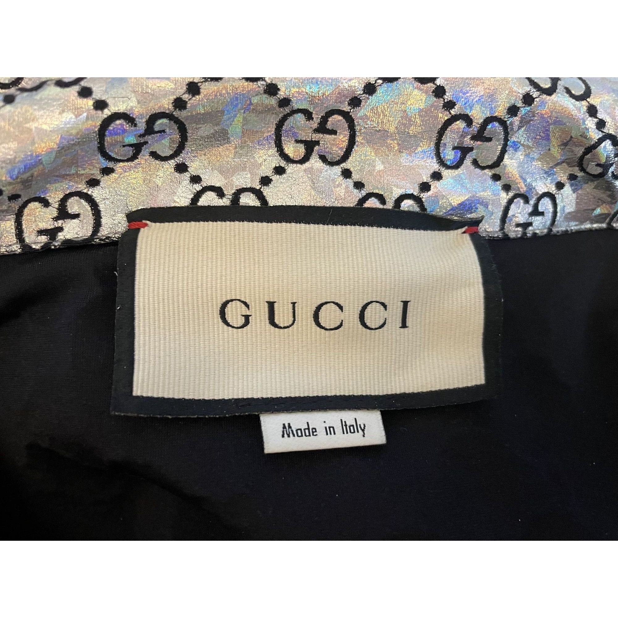 Gucci Gucci GG Logo Holographic Track Jacket With Zip Closure & St Size L / US 10 / IT 46 - 8 Thumbnail