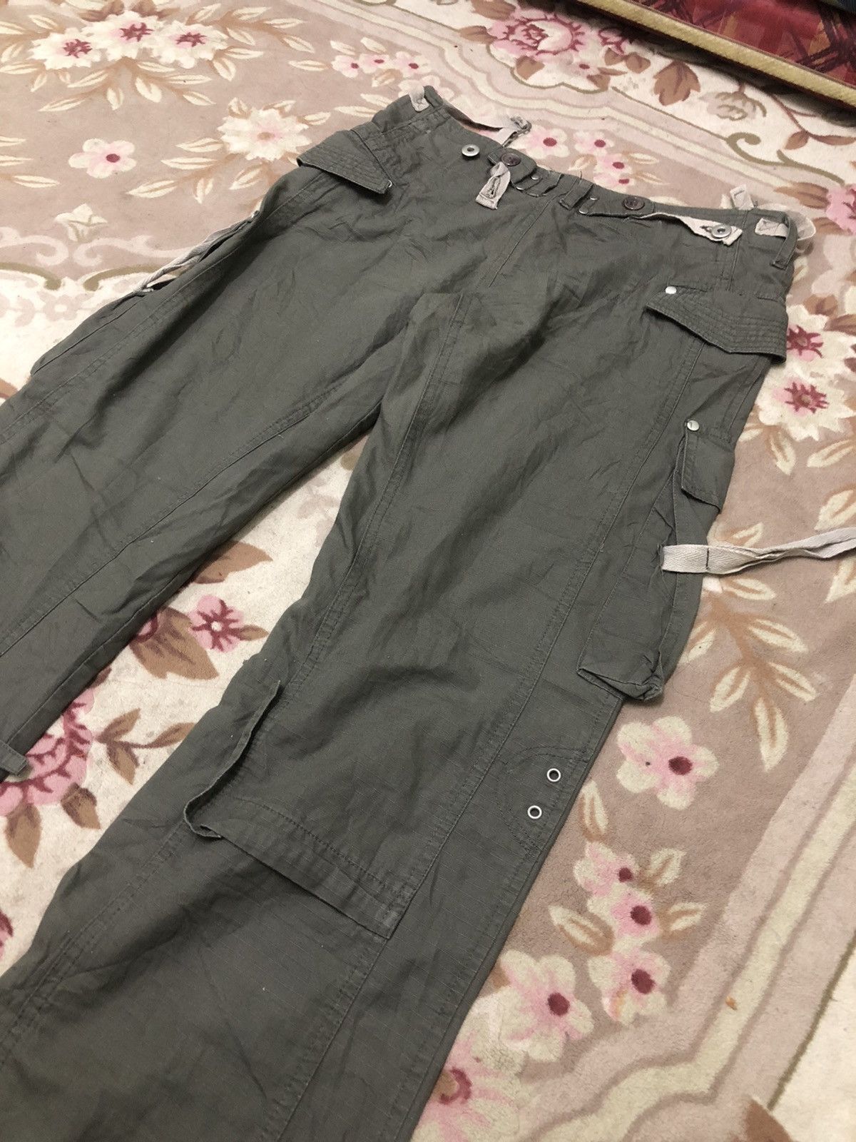 Japanese Brand Y2K Cargo Pants with Straps – Dark Grey Utility Streetwear Size US 31 - 8 Thumbnail