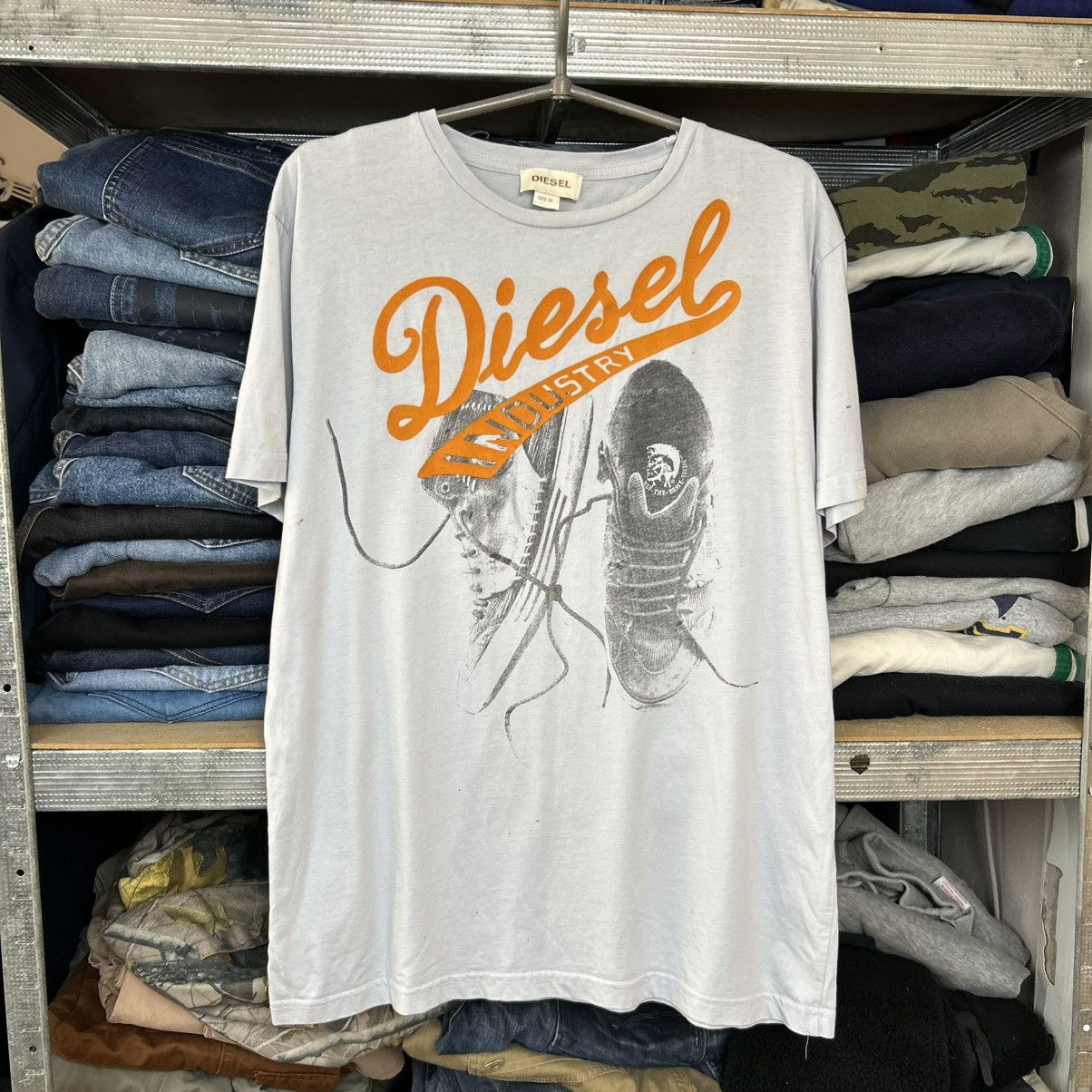 Diesel Mens Diesel Big logo Streetwear y2k japanese tee Size US XL / EU 56 / 4 - 1 Thumbnail
