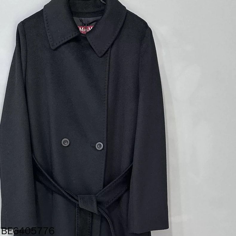 Max Mara Max Mara Black Long Wool Coat Size L / US 10 / IT 46 - 2 Thumbnail