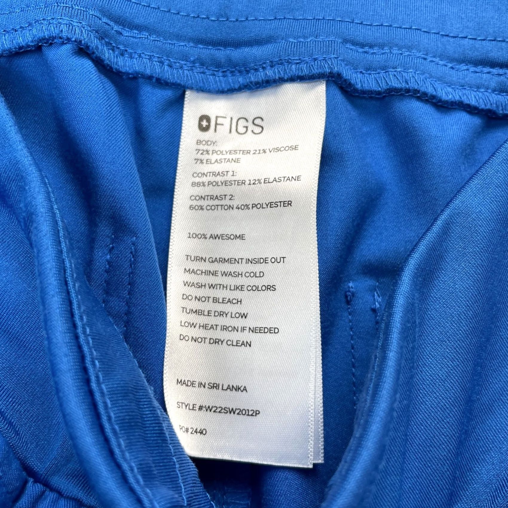 Vintage FIGS Pants Womens Small Blue Jogger High Waist Scrub Tapered Leg Stretch Zamora Size 28" / US 6 / IT 42 - 3 Thumbnail