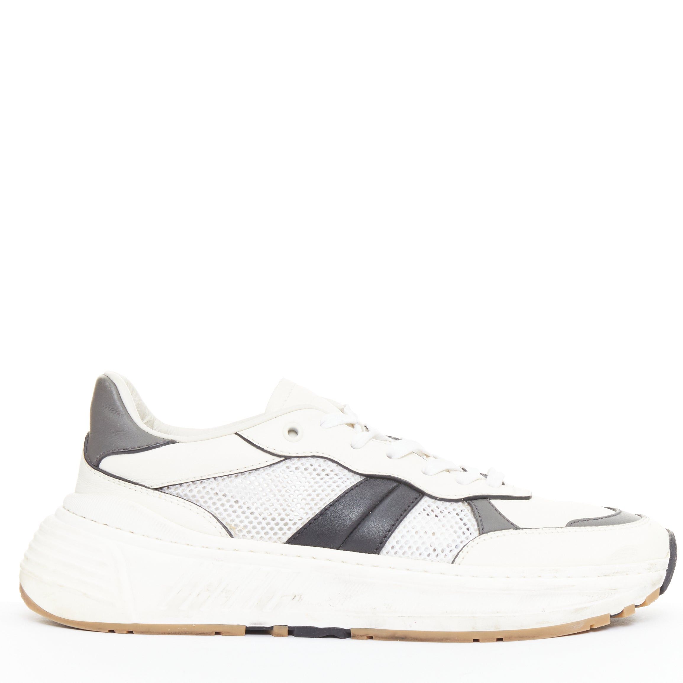 Bottega Veneta BOTTEGA VENETA 2020 Speedster white black mesh calfskin chunky sneakers EU42 Size US 9 / EU 42 - 1 Thumbnail