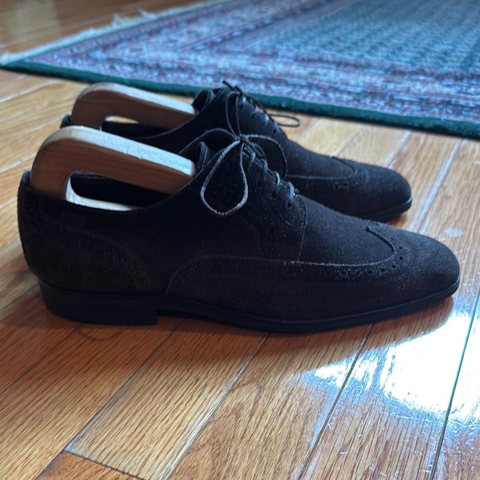 Hugo Boss Hugo Boss Suede Wingtip Oxfords | Chocolate Brown Size US 7 / EU 40 - 2 Thumbnail